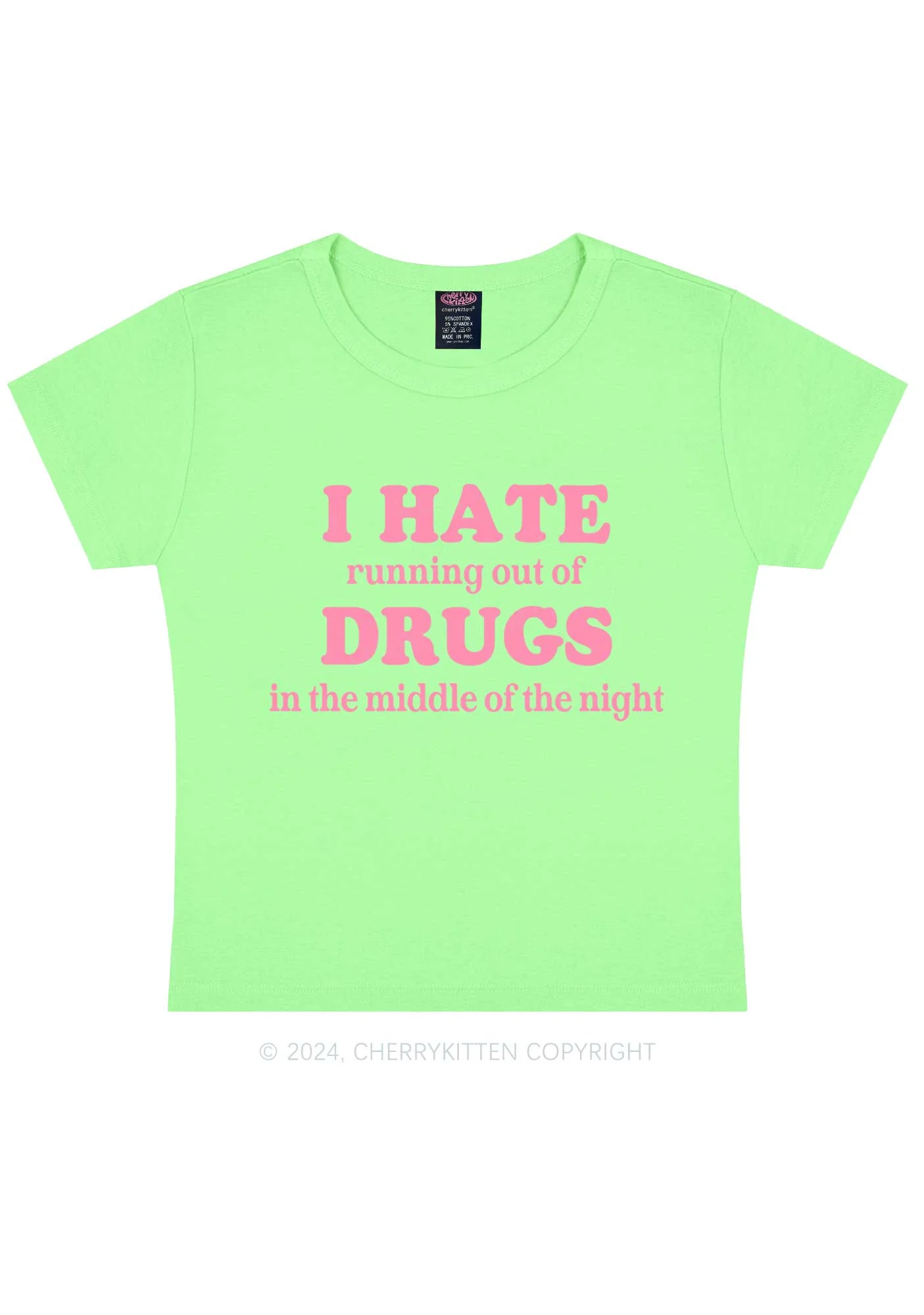 I Hate Drxgs Y2K Baby Tee Cherrykitten - Image 12