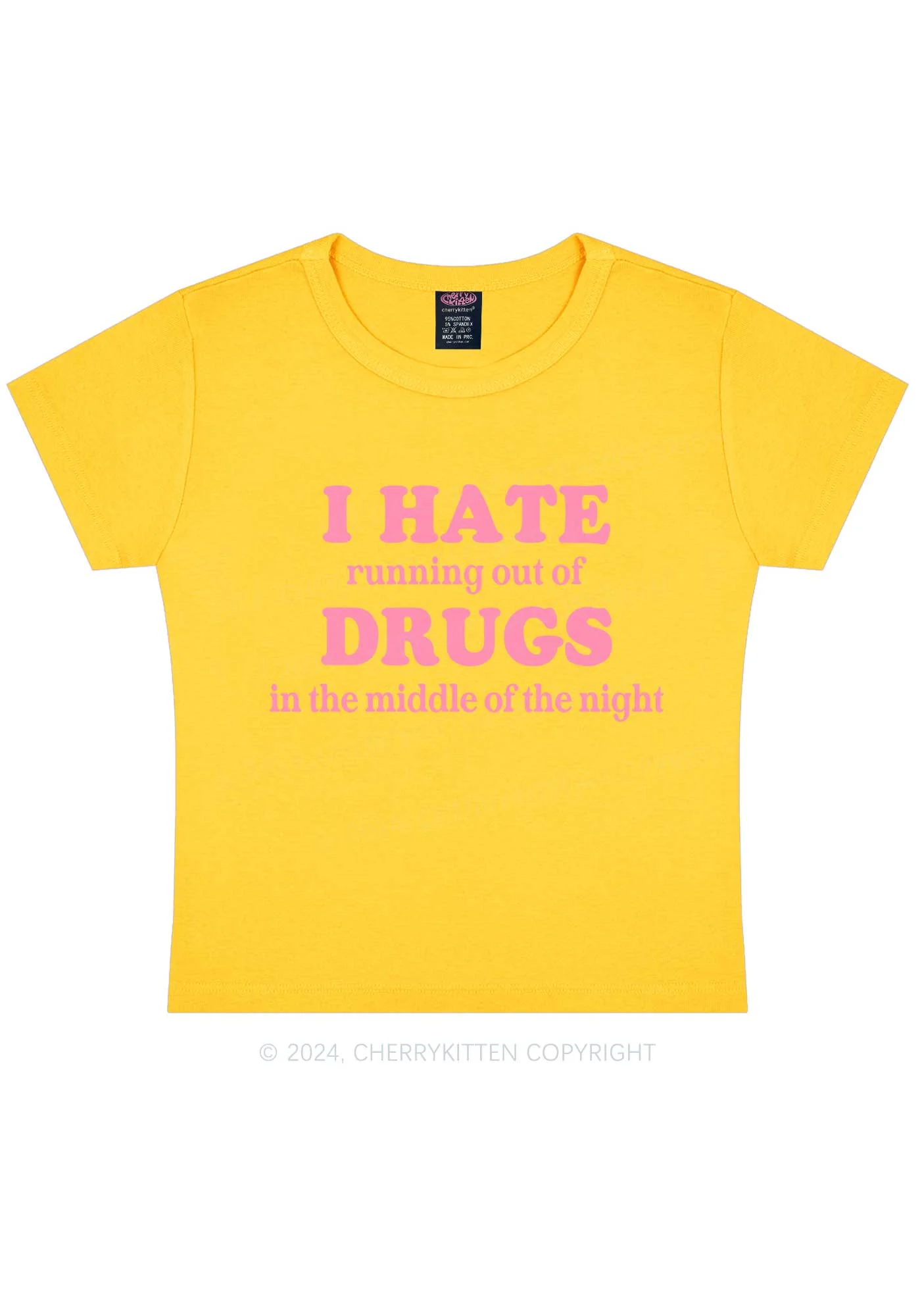 I Hate Drxgs Y2K Baby Tee Cherrykitten - Image 8