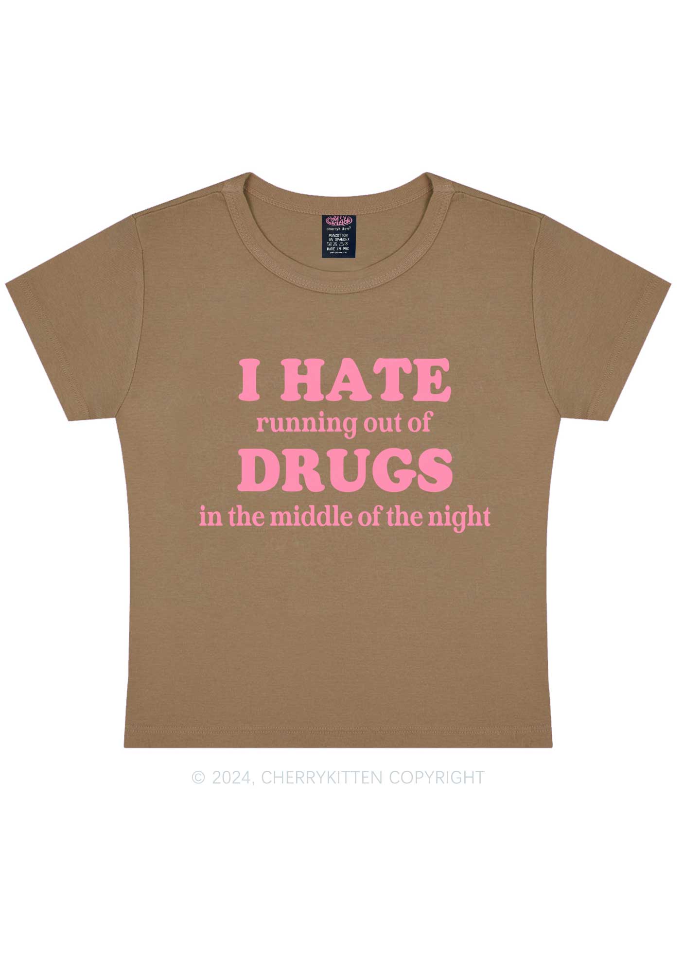 I Hate Drxgs Y2K Baby Tee Cherrykitten - Image 9