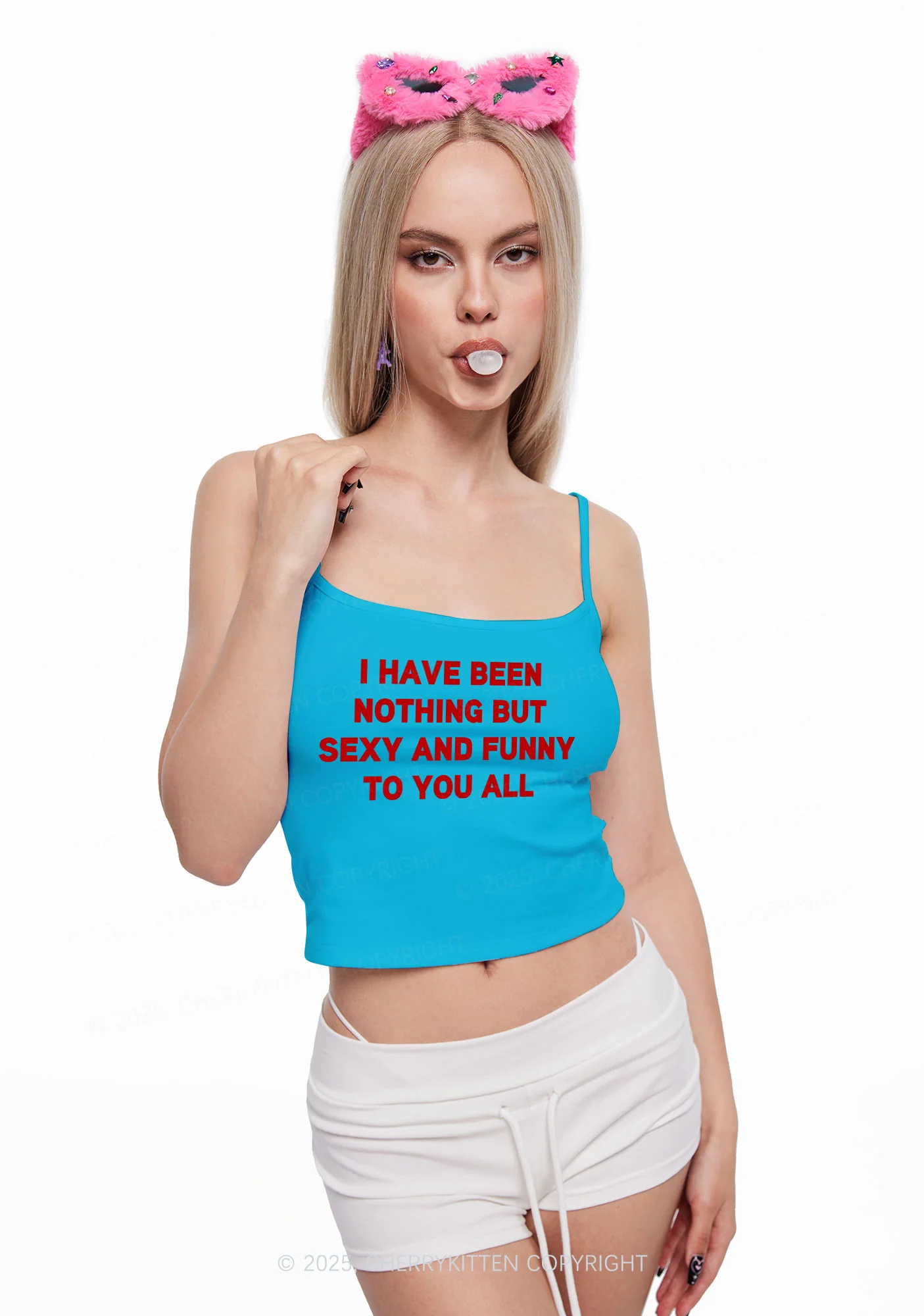 I Have Been Funny Y2K Spaghetti Strap Cami Cherrykitten - Image 2