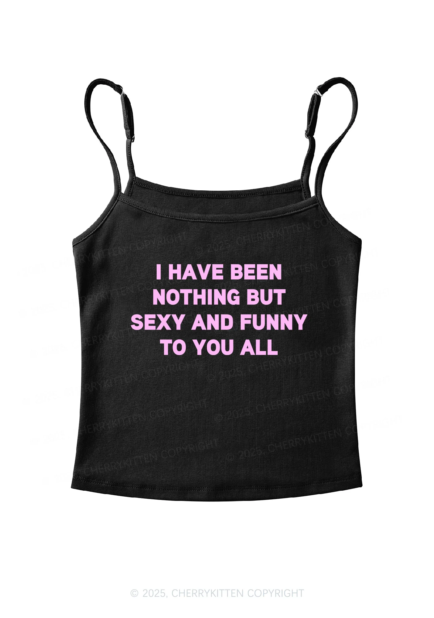 I Have Been Funny Y2K Spaghetti Strap Cami Cherrykitten - Image 3