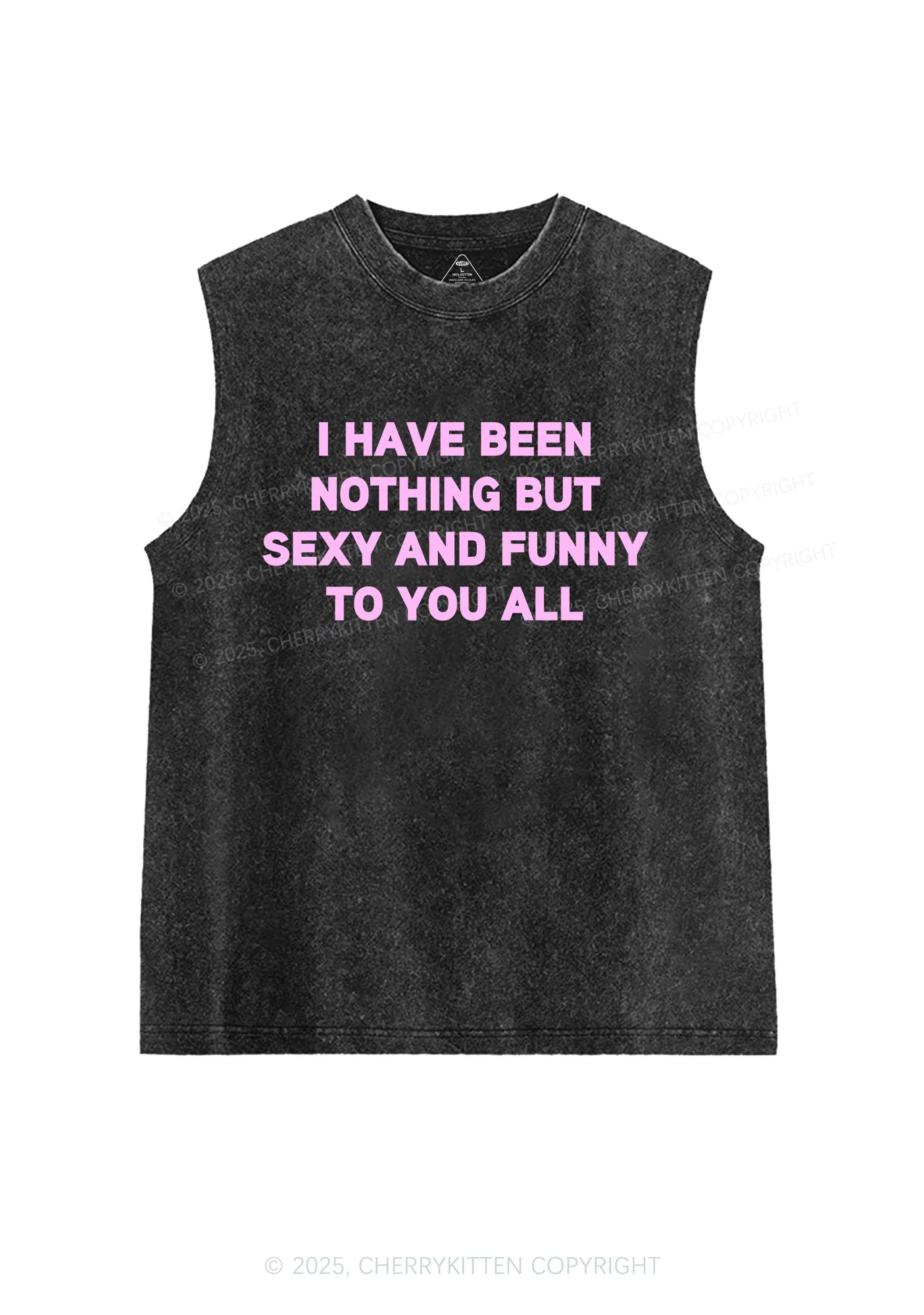 I Have Been Funny Y2K Washed Muscle Tank Cherrykitten - Image 3