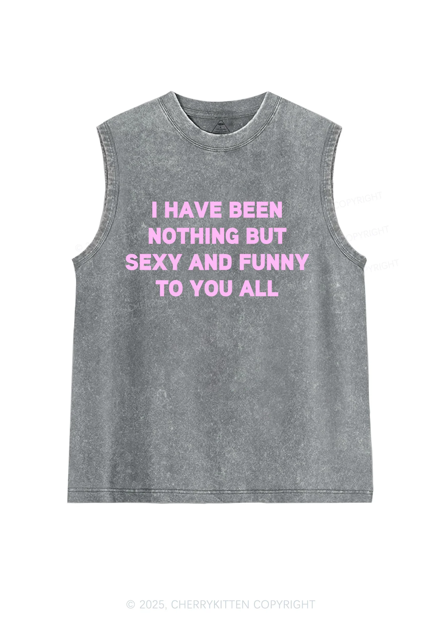 I Have Been Funny Y2K Washed Muscle Tank Cherrykitten - Image 6