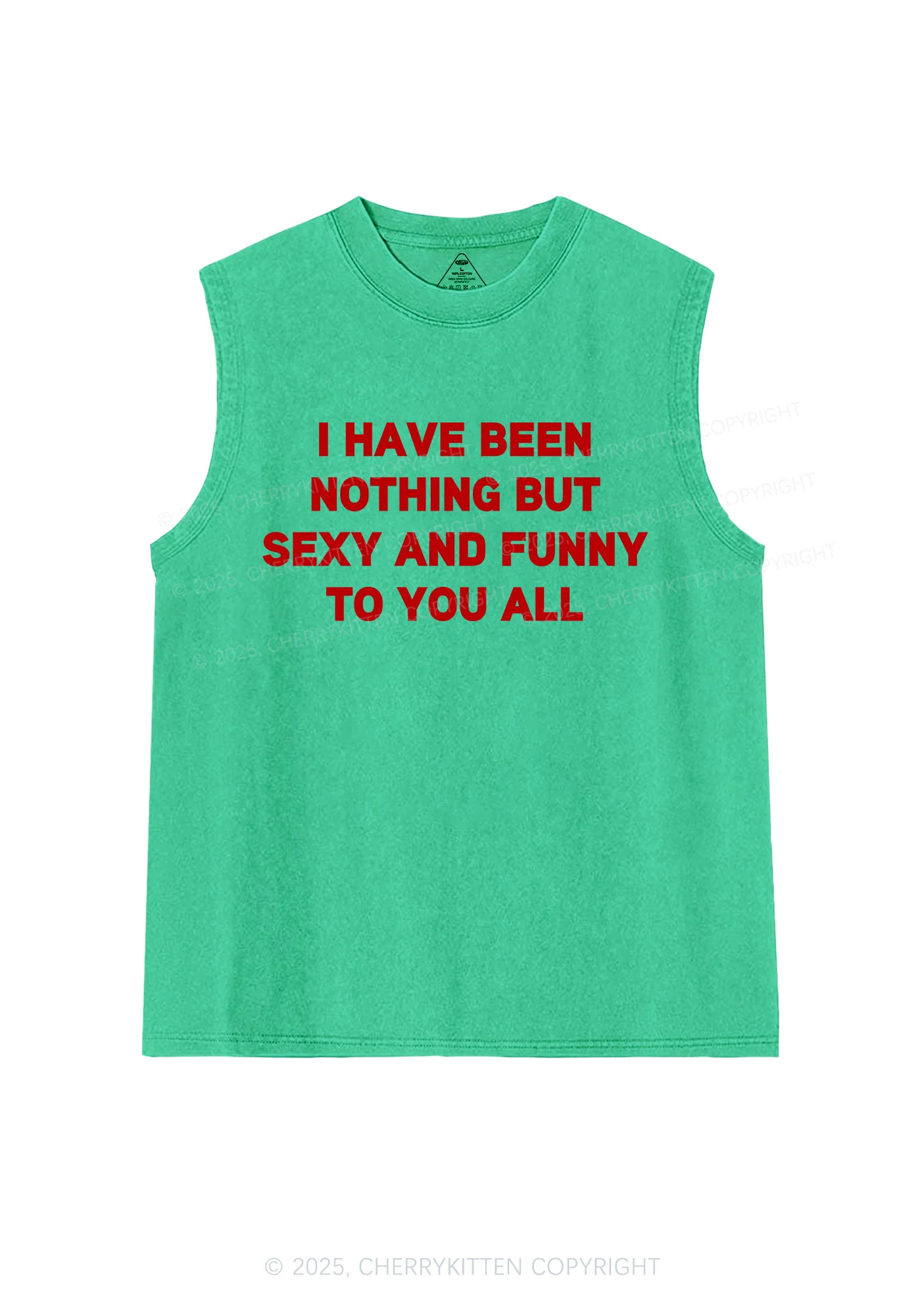 I Have Been Funny Y2K Washed Muscle Tank Cherrykitten - Image 7