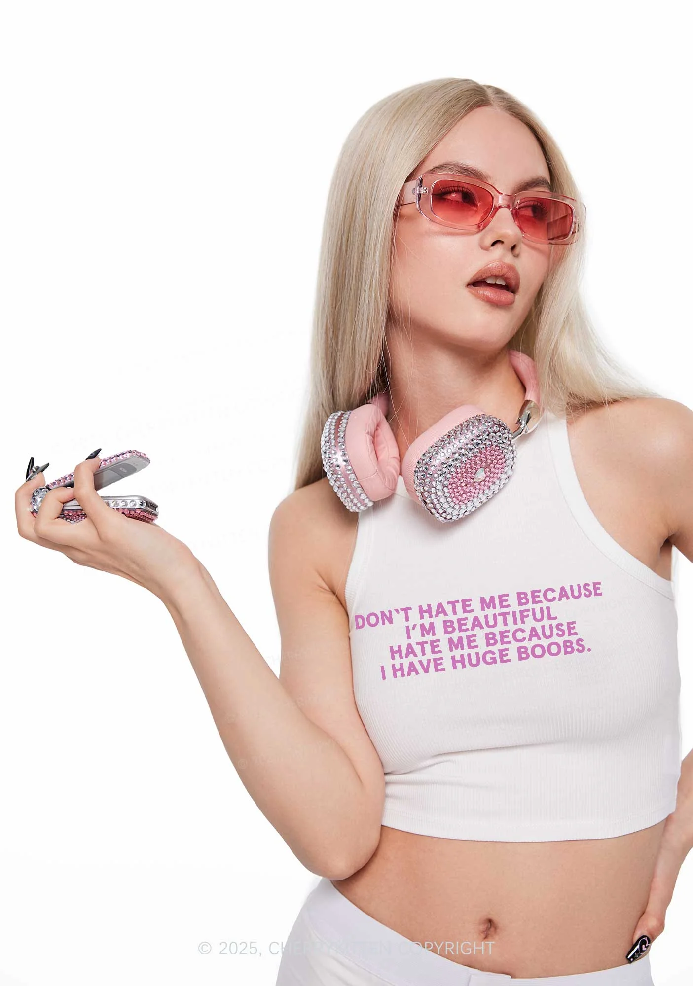 I Have Huge Bxxbs Y2K Crop Tank Top Cherrykitten - Image 2