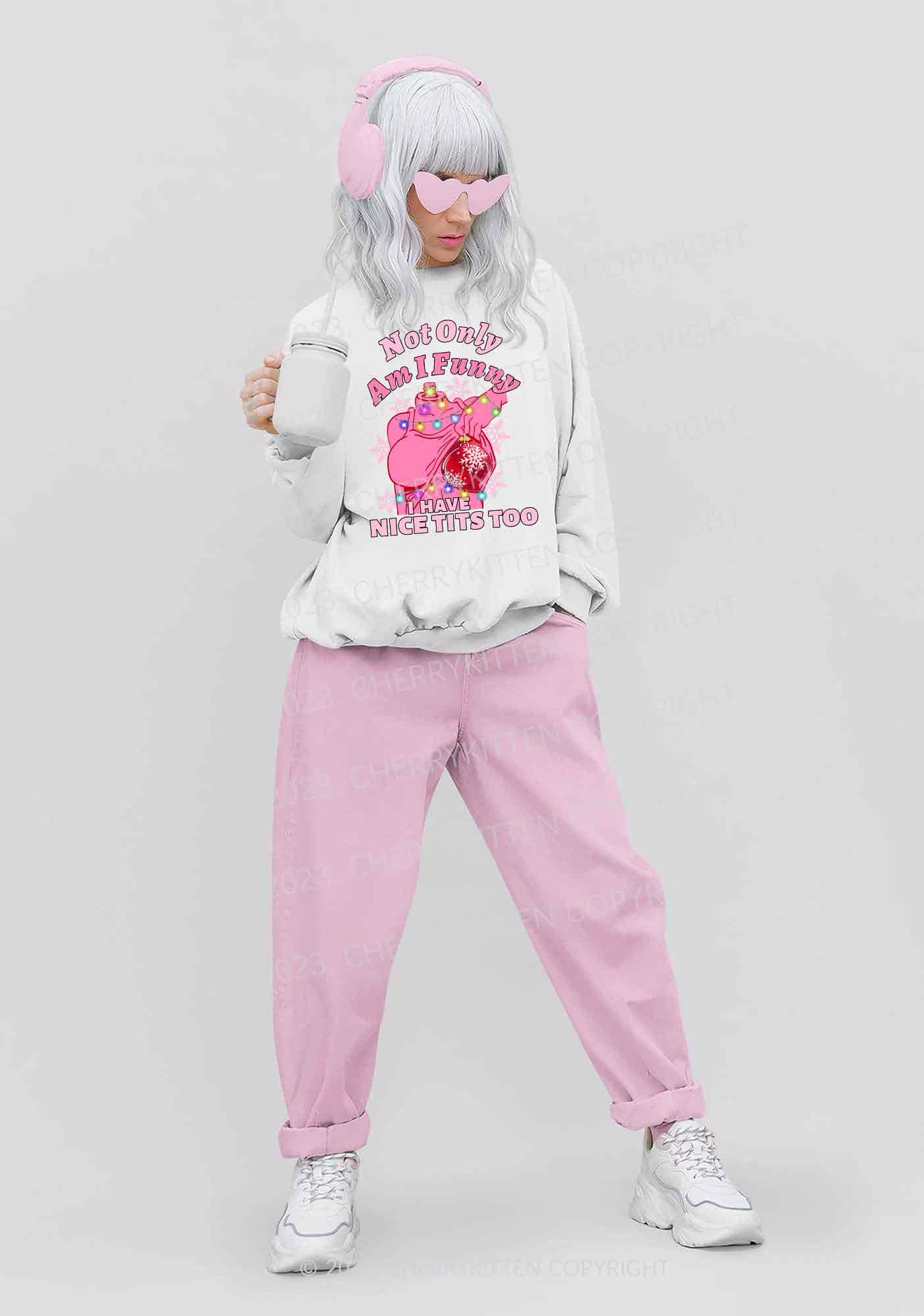 I Have Nice Dots Too Christmas Y2K Sweatshirt Cherrykitten - Image 2