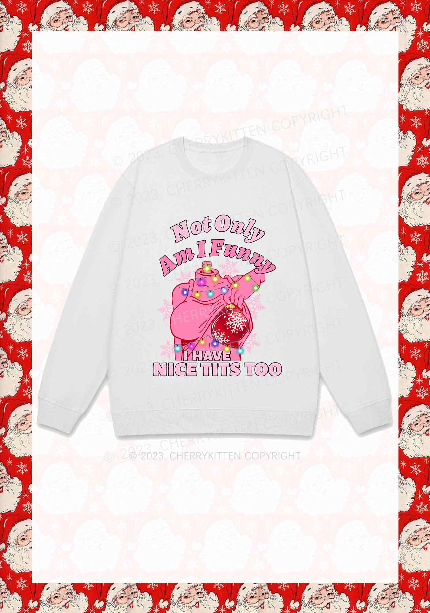 I Have Nice Dots Too Christmas Y2K Sweatshirt Cherrykitten - Image 3