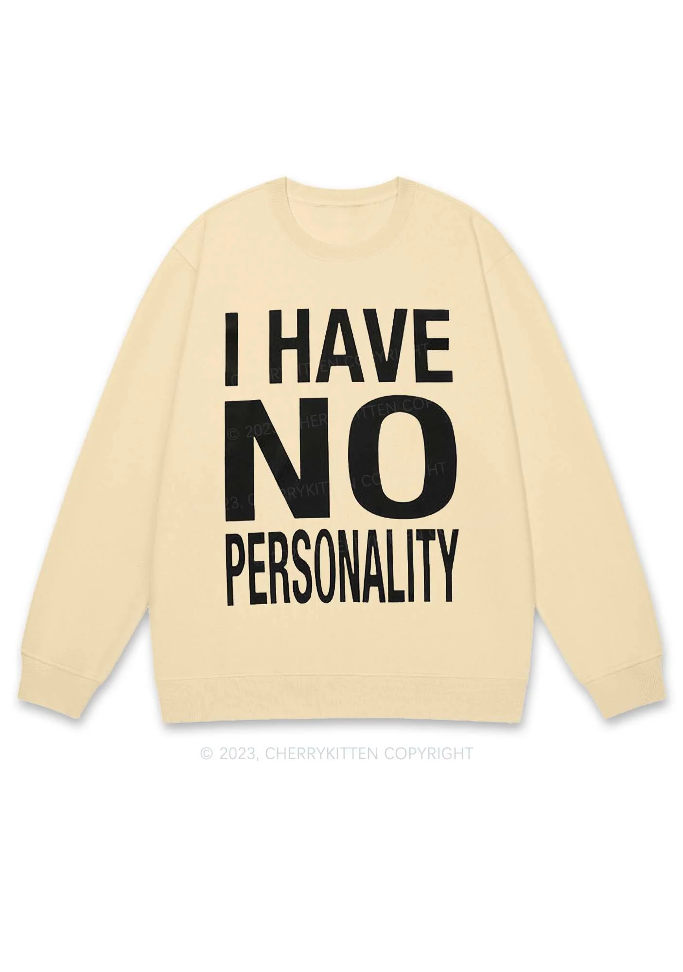 I Have No Personality Y2K Sweatshirt Cherrykitten - Image 4