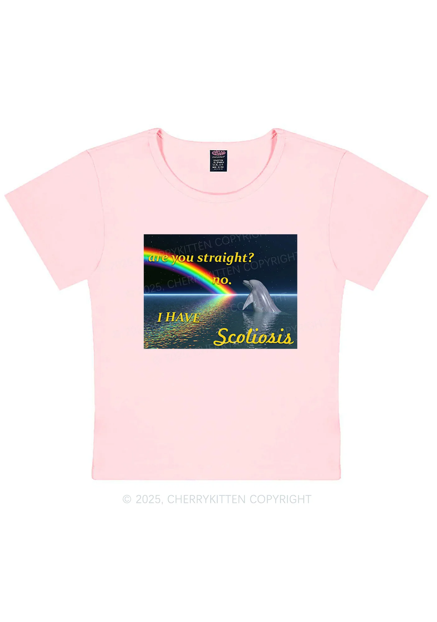 I Have Scoliosis Pride Y2K Baby Tee Cherrykitten - Image 10