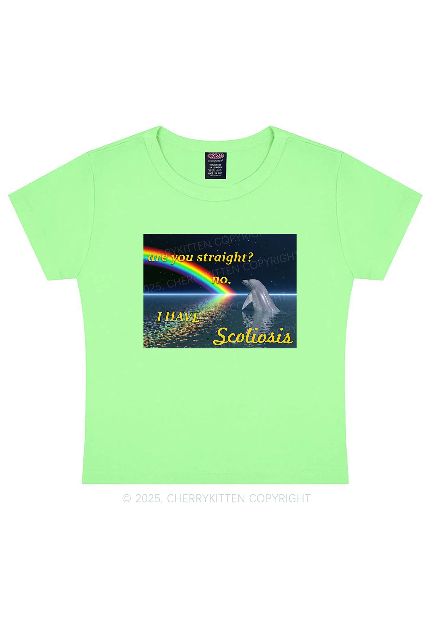 I Have Scoliosis Pride Y2K Baby Tee Cherrykitten - Image 12