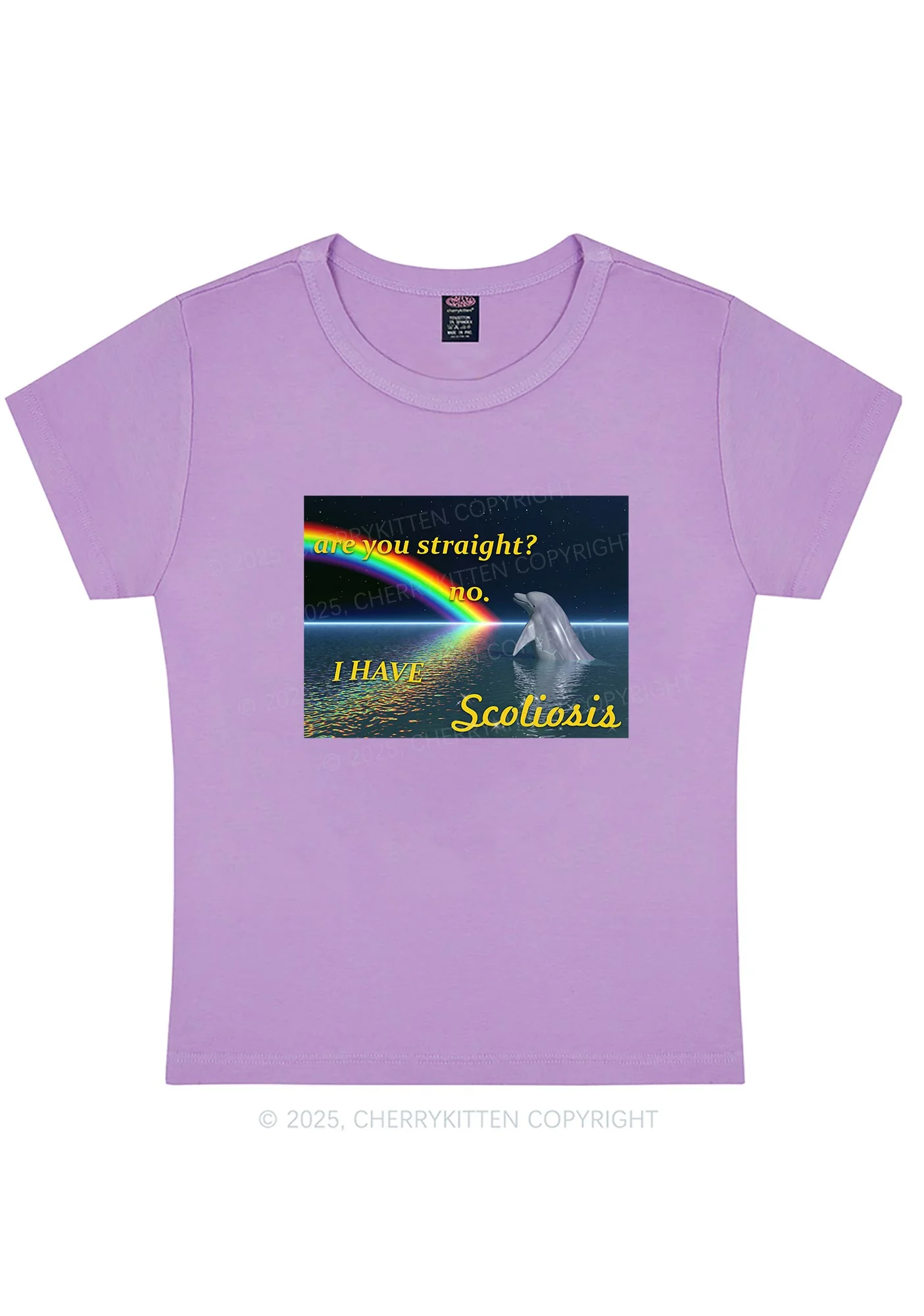 I Have Scoliosis Pride Y2K Baby Tee Cherrykitten - Image 6
