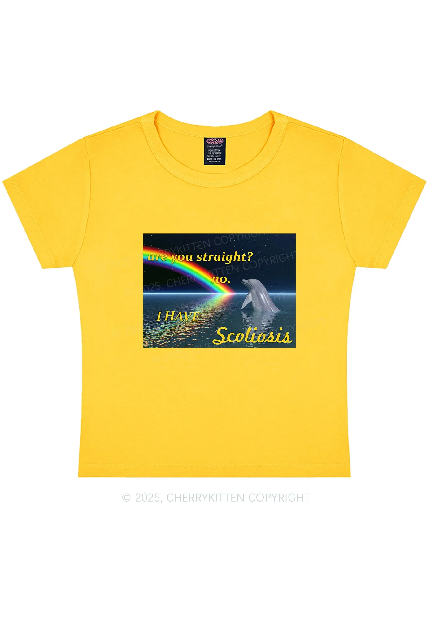 I Have Scoliosis Pride Y2K Baby Tee Cherrykitten - Image 7