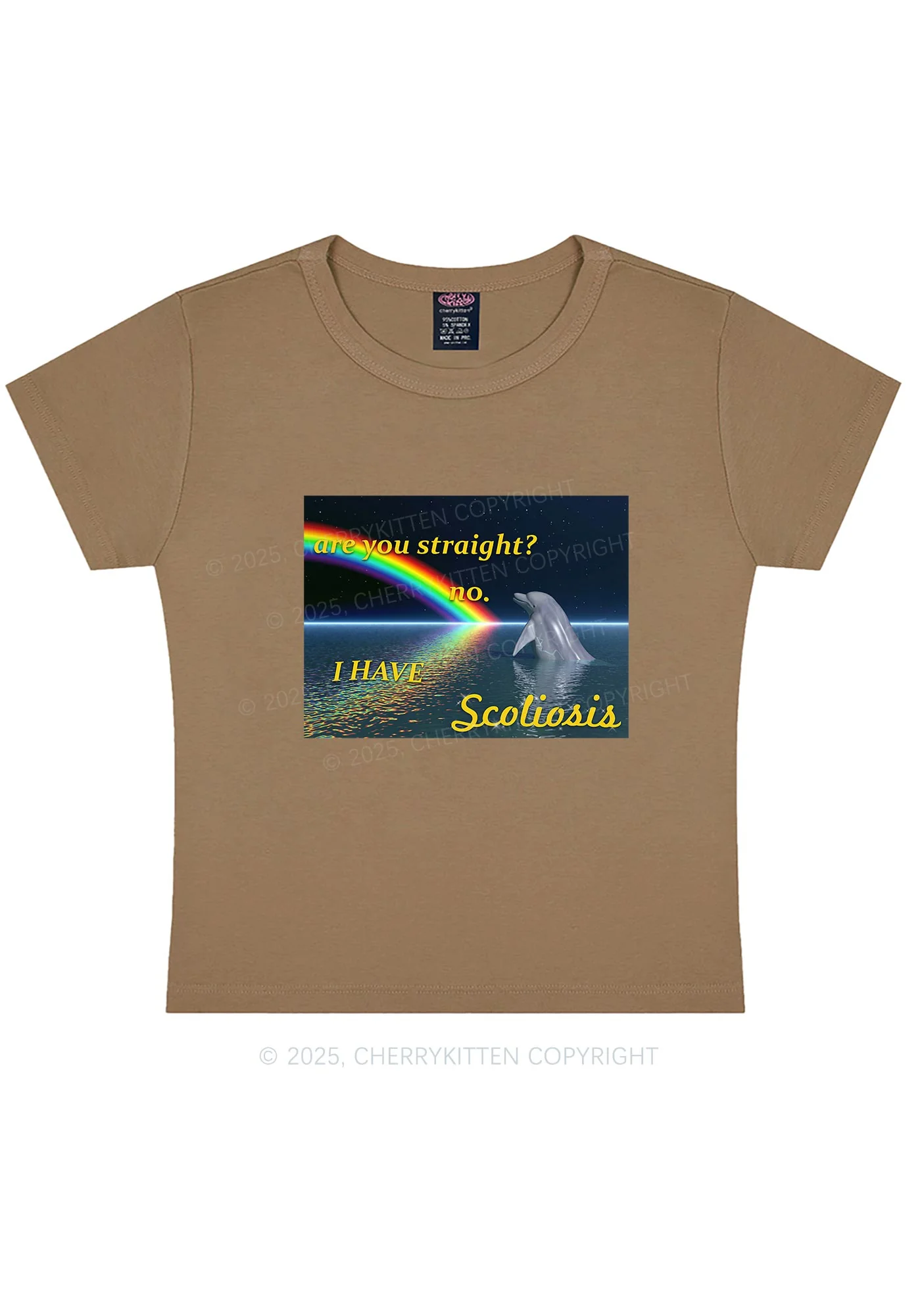 I Have Scoliosis Pride Y2K Baby Tee Cherrykitten - Image 9