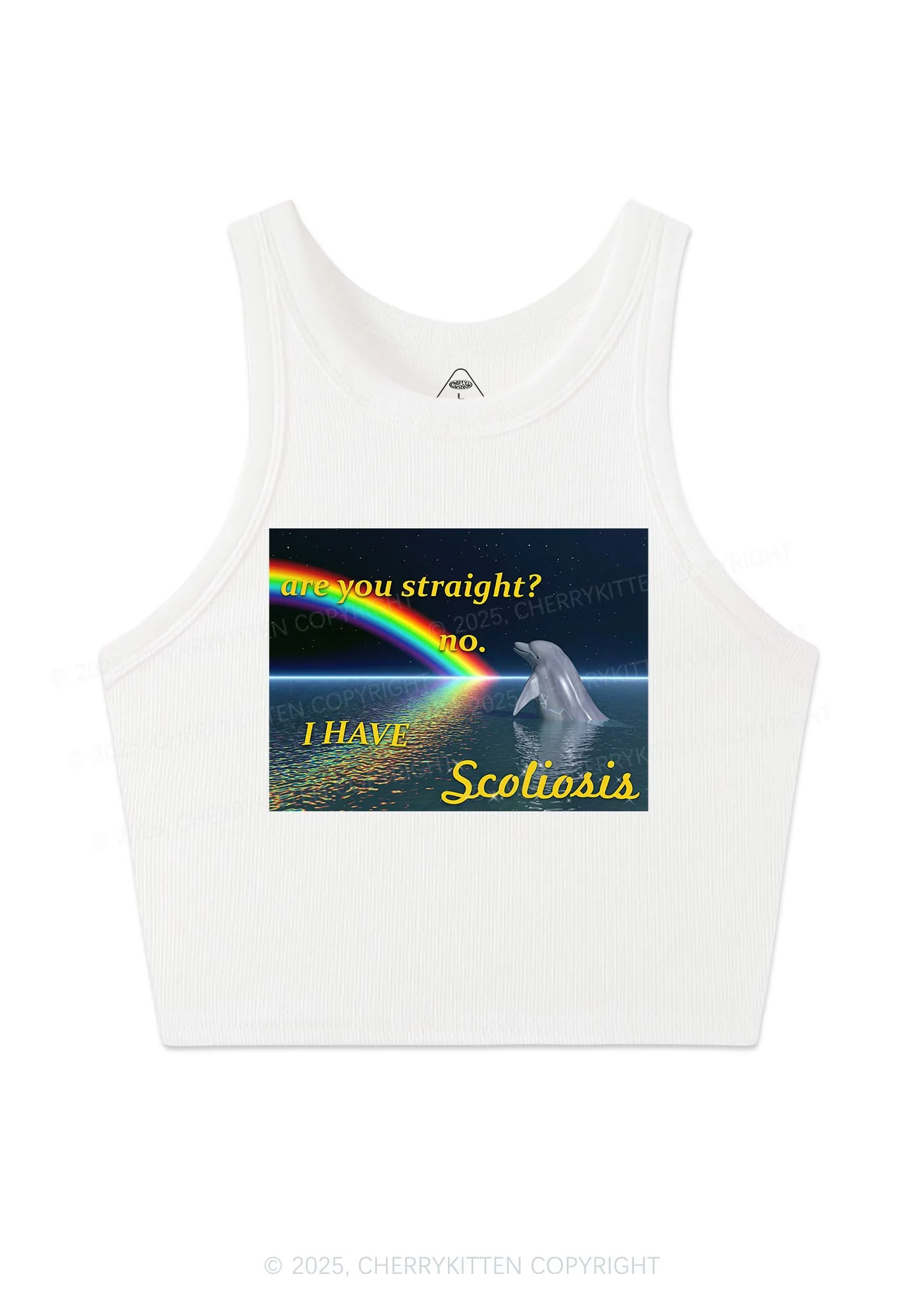I Have Scoliosis Pride Y2K Crop Tank Top Cherrykitten - Image 3