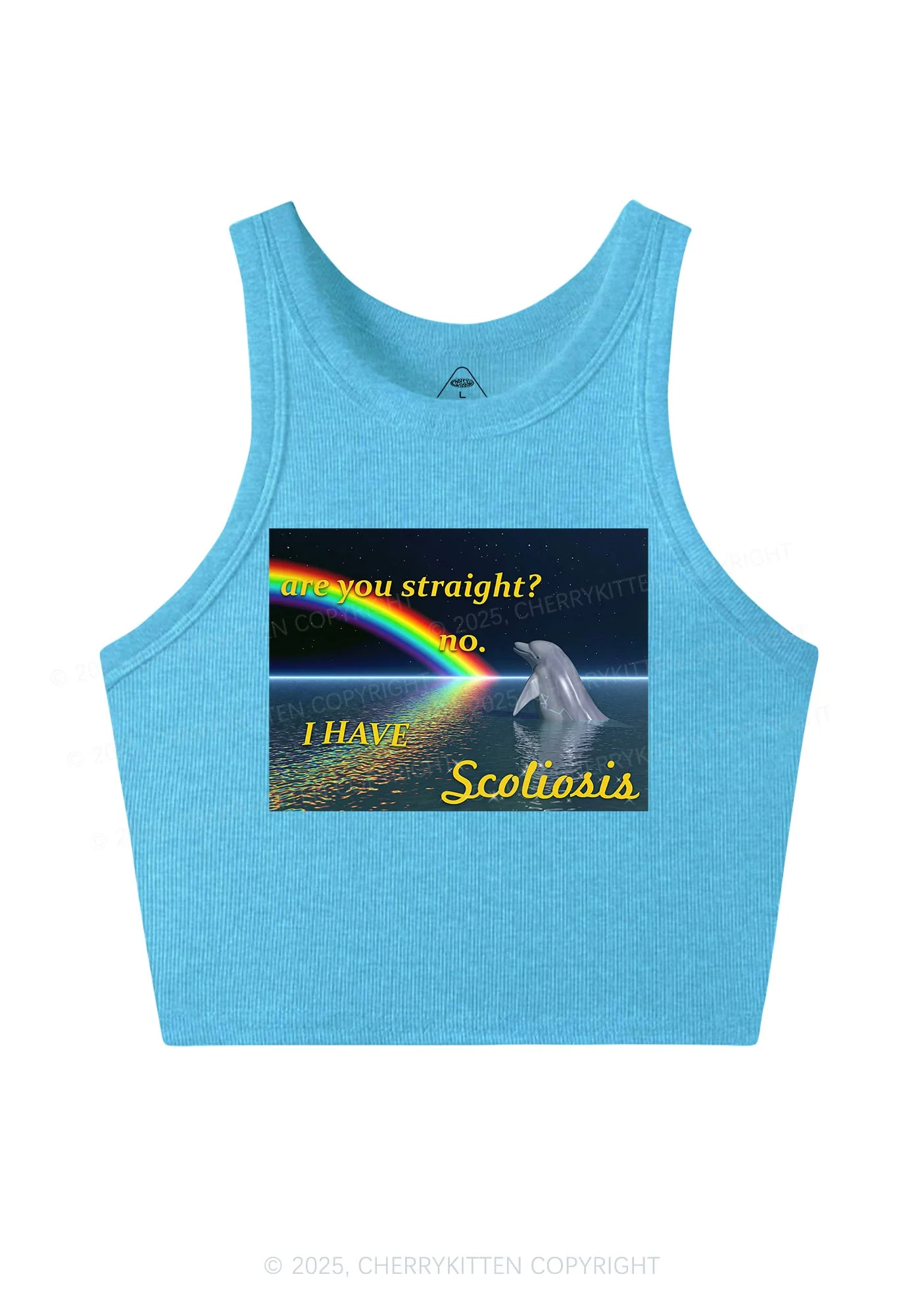 I Have Scoliosis Pride Y2K Crop Tank Top Cherrykitten - Image 4