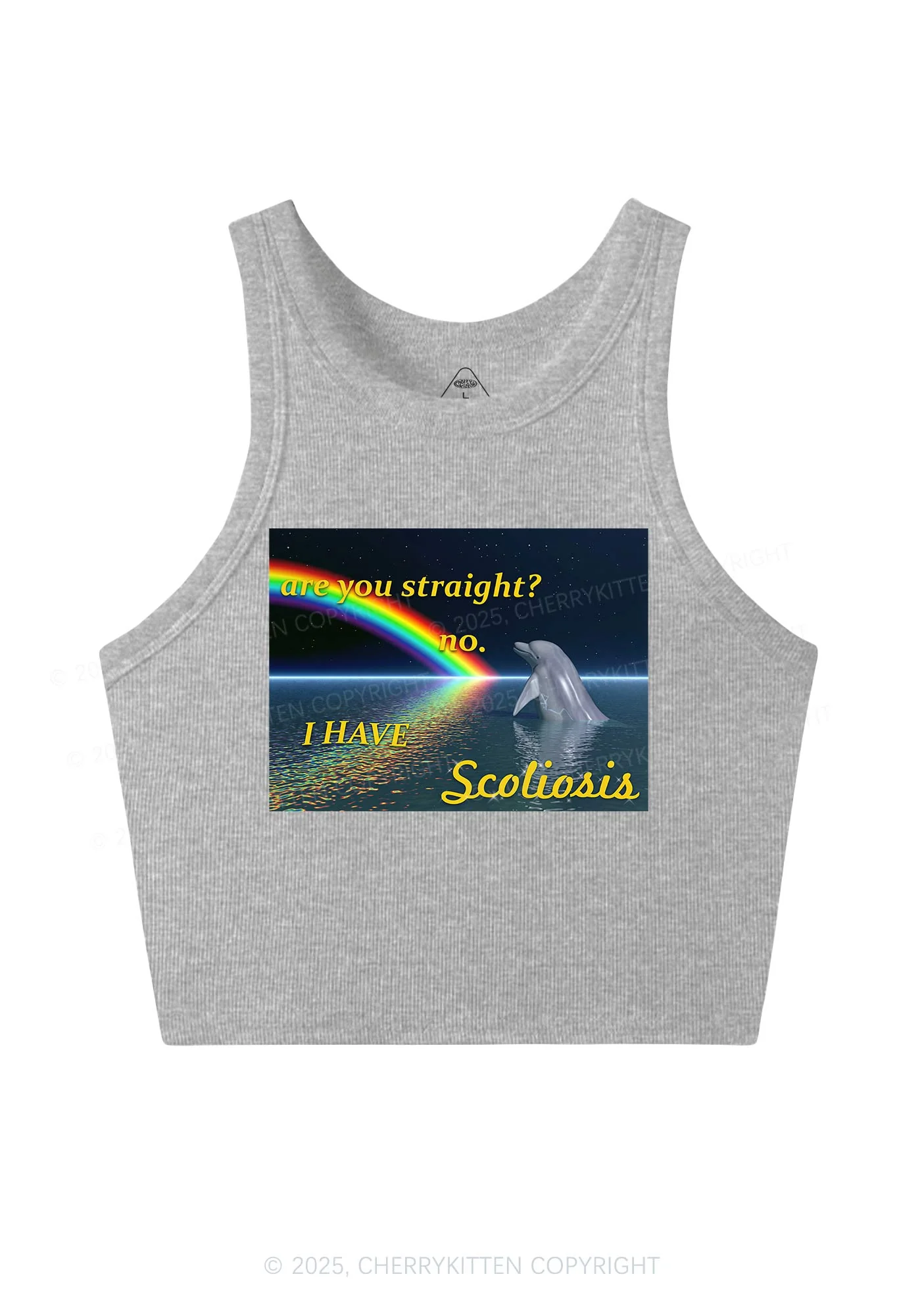 I Have Scoliosis Pride Y2K Crop Tank Top Cherrykitten - Image 5