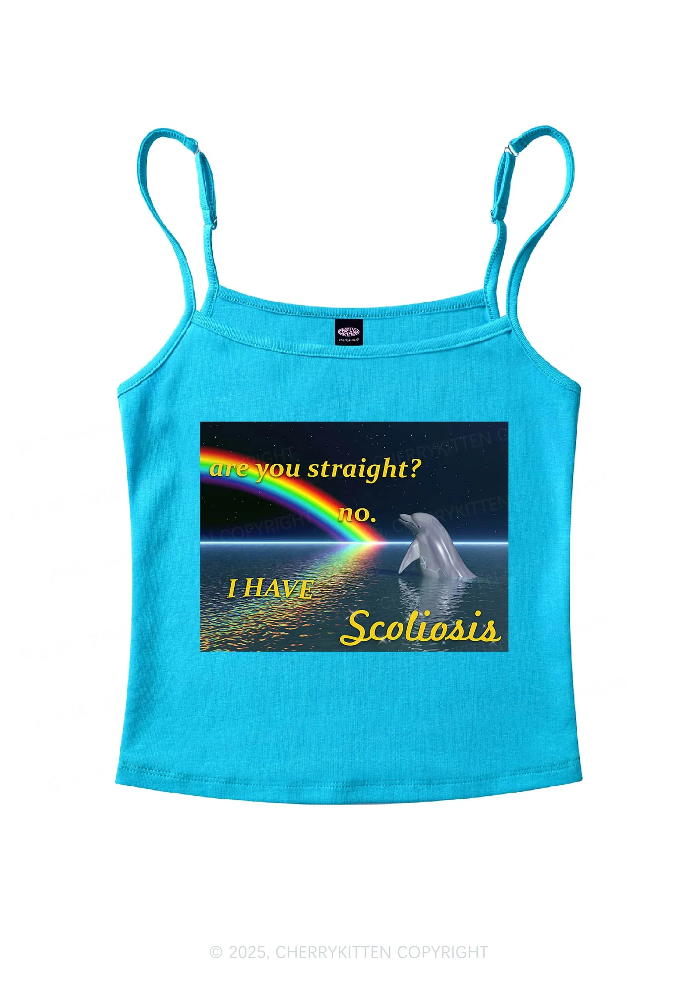 I Have Scoliosis Pride Y2K Spaghetti Strap Cami Cherrykitten - Image 5