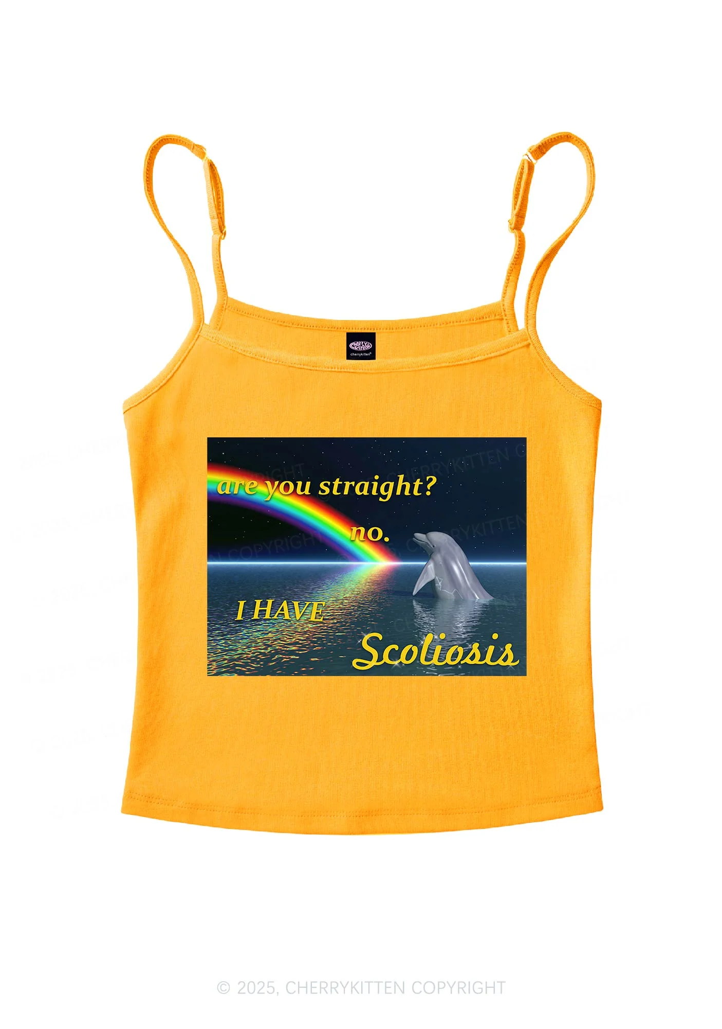 I Have Scoliosis Pride Y2K Spaghetti Strap Cami Cherrykitten - Image 6