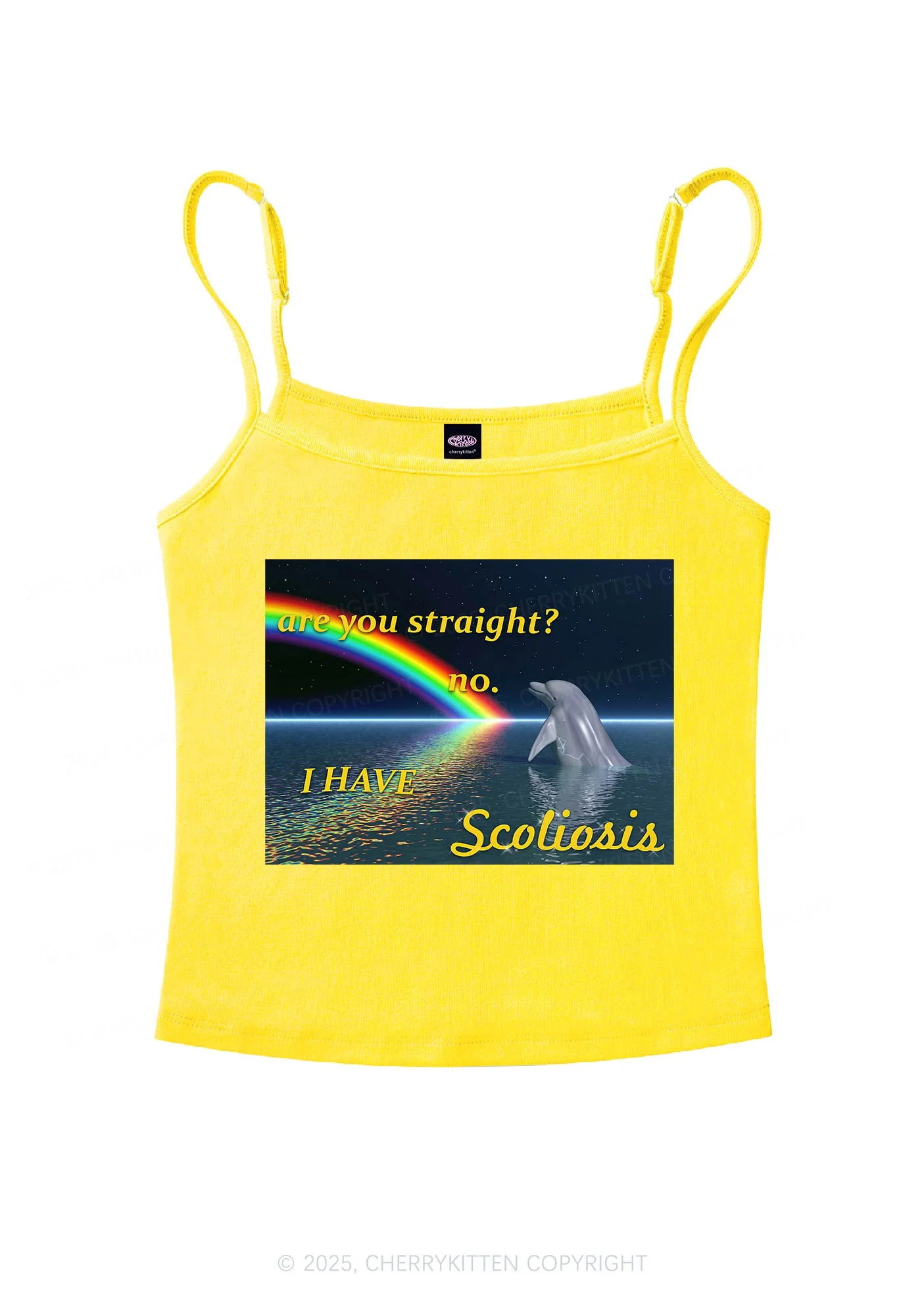 I Have Scoliosis Pride Y2K Spaghetti Strap Cami Cherrykitten - Image 7
