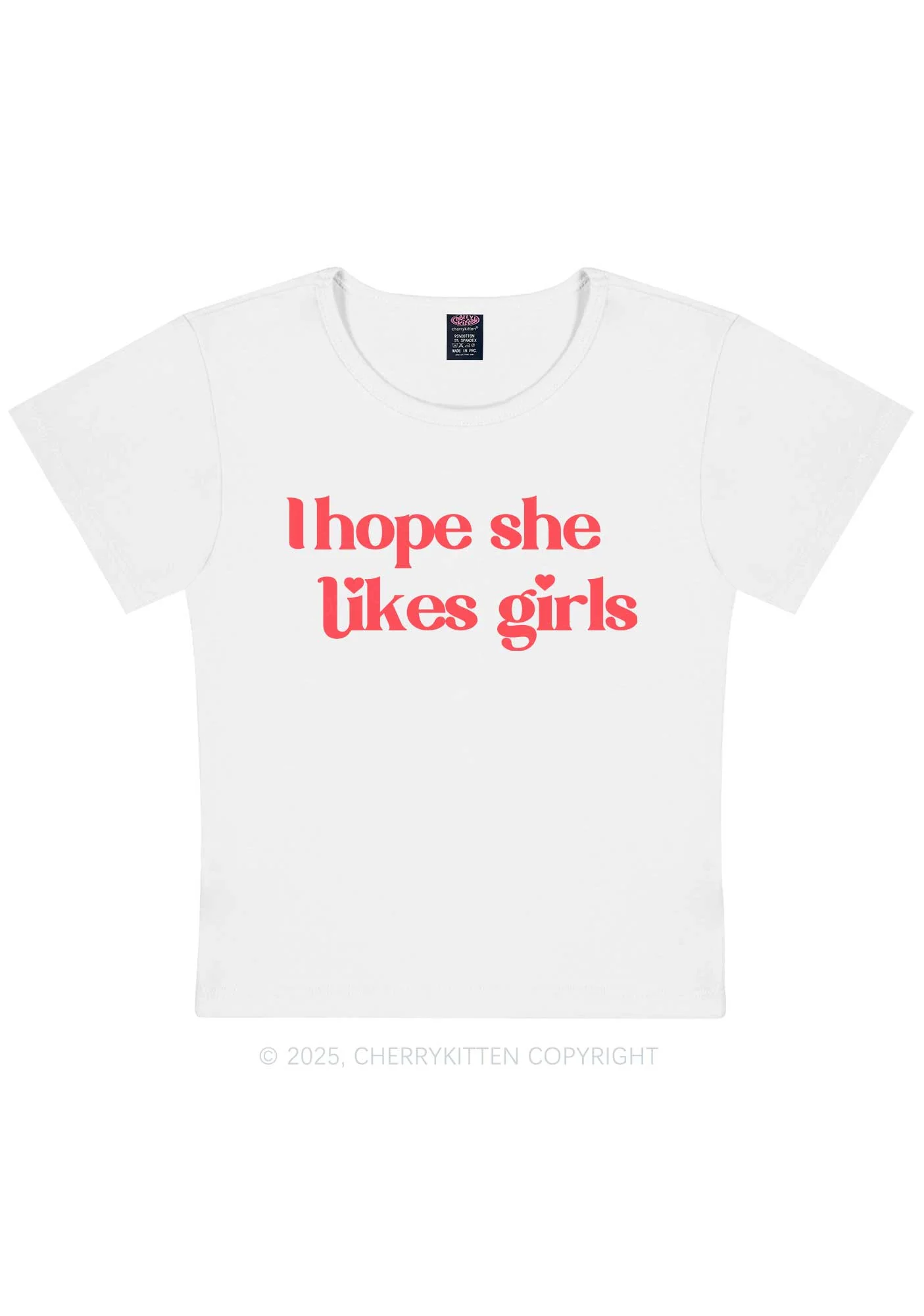 I Hope She Likes Girls Y2K Baby Tee Cherrykitten - Image 6