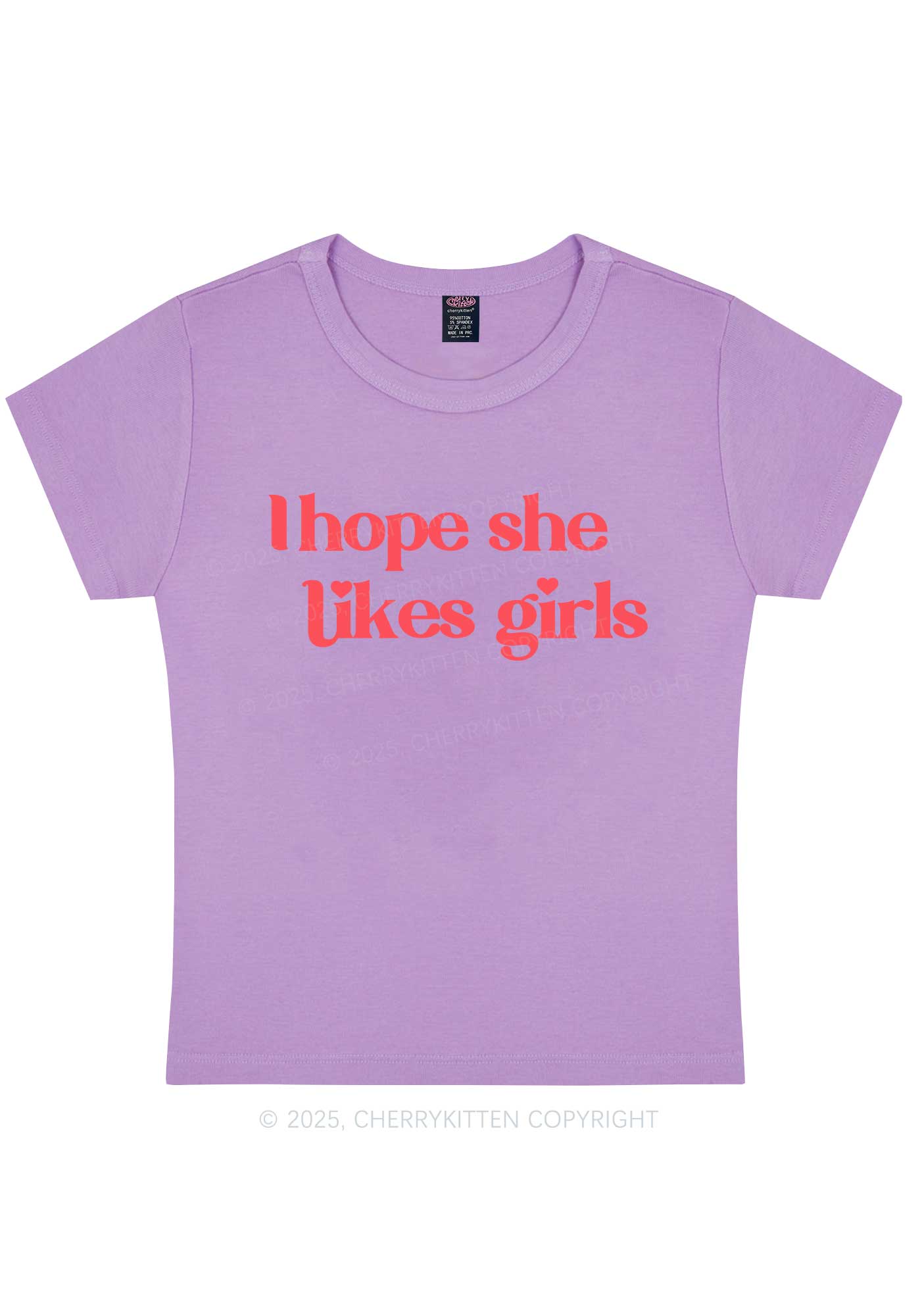 I Hope She Likes Girls Y2K Baby Tee Cherrykitten - Image 8