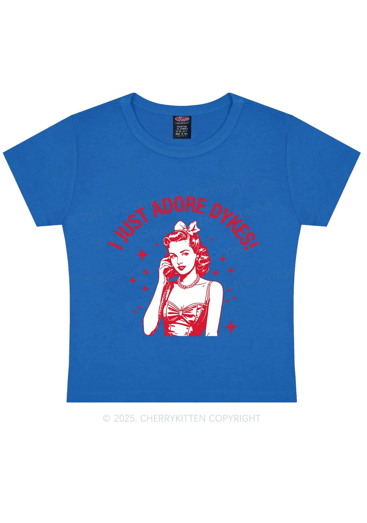 I Just Adore Dykes Y2K Baby Tee Cherrykitten - Image 10