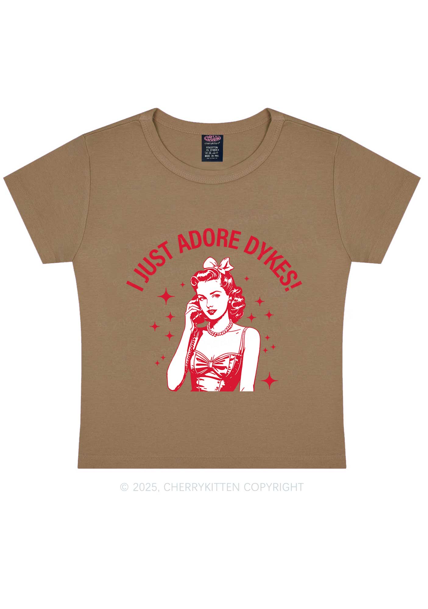 I Just Adore Dykes Y2K Baby Tee Cherrykitten - Image 11