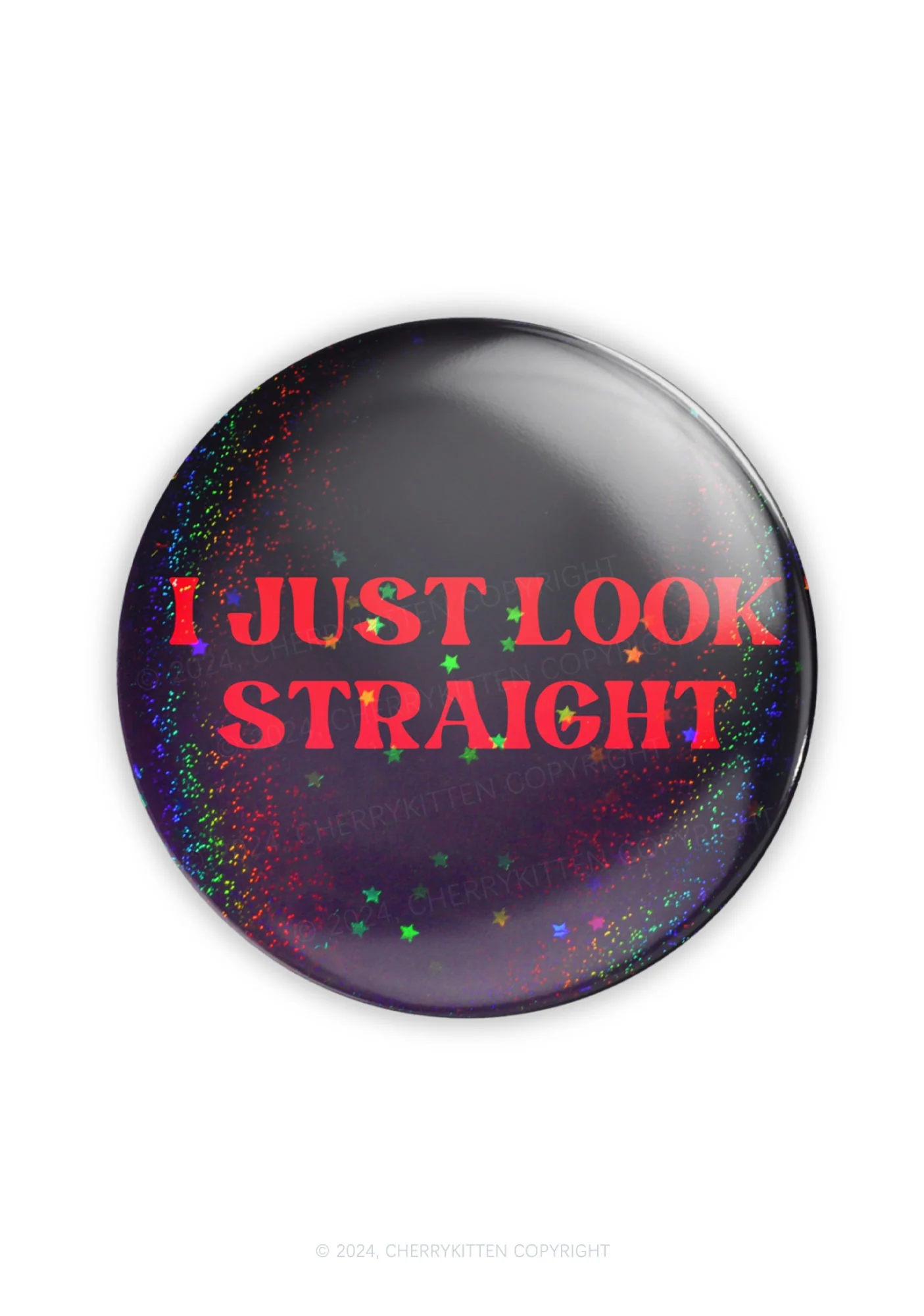 I Just Look Straight 1Pc Y2K Pin Badge Cherrykitten - Image 6