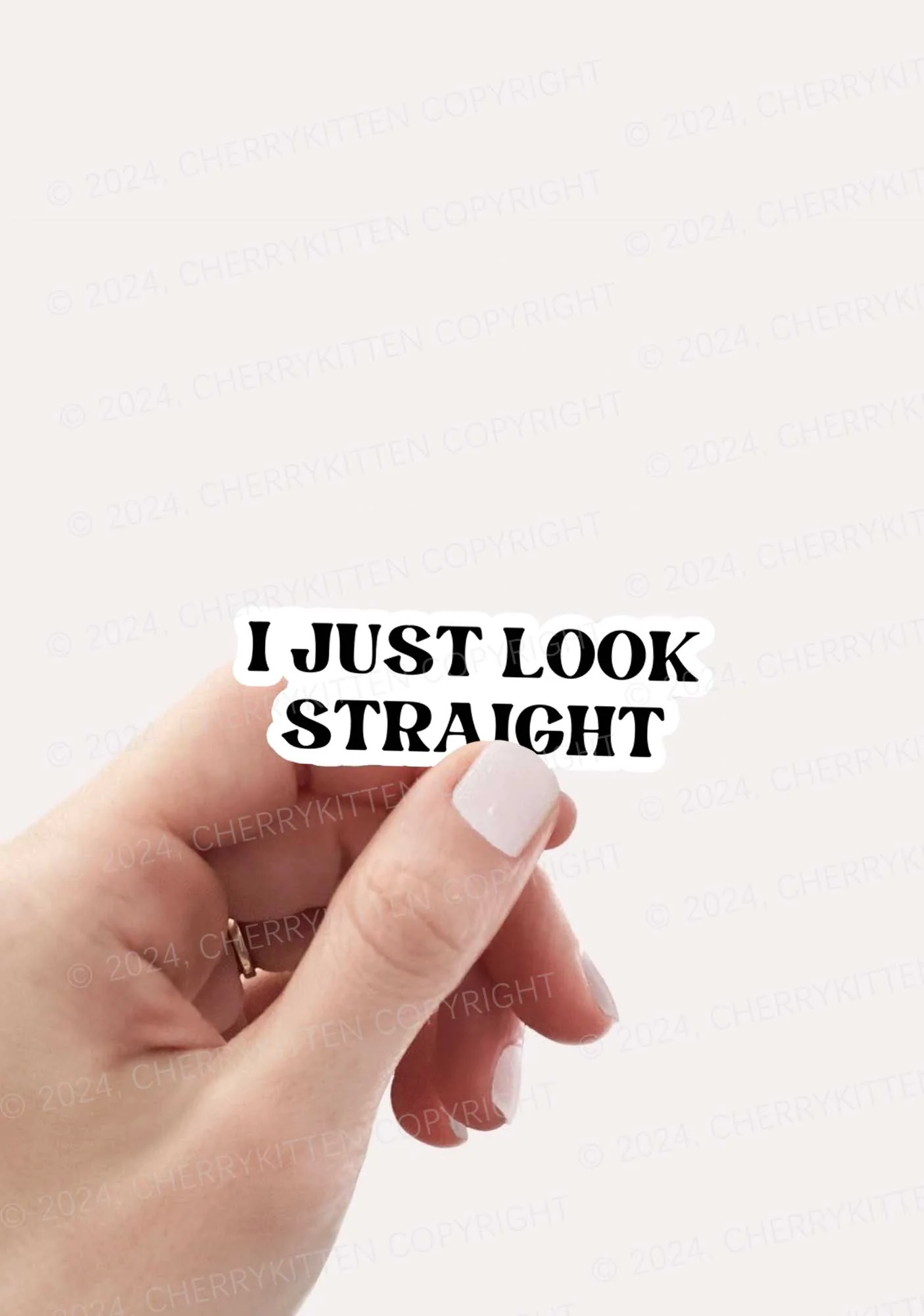 I Just Look Straight 1Pc Y2K Sticker Cherrykitten - Image 2