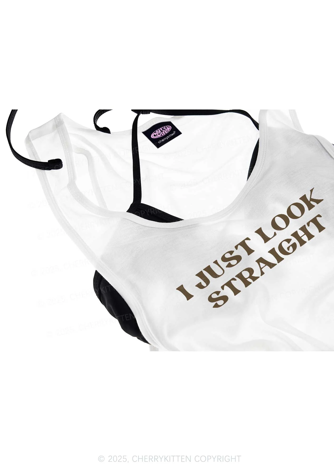 I Just Look Straight Pride Y2K Sheer Boyfriend Tank Cherrykitten - Image 4