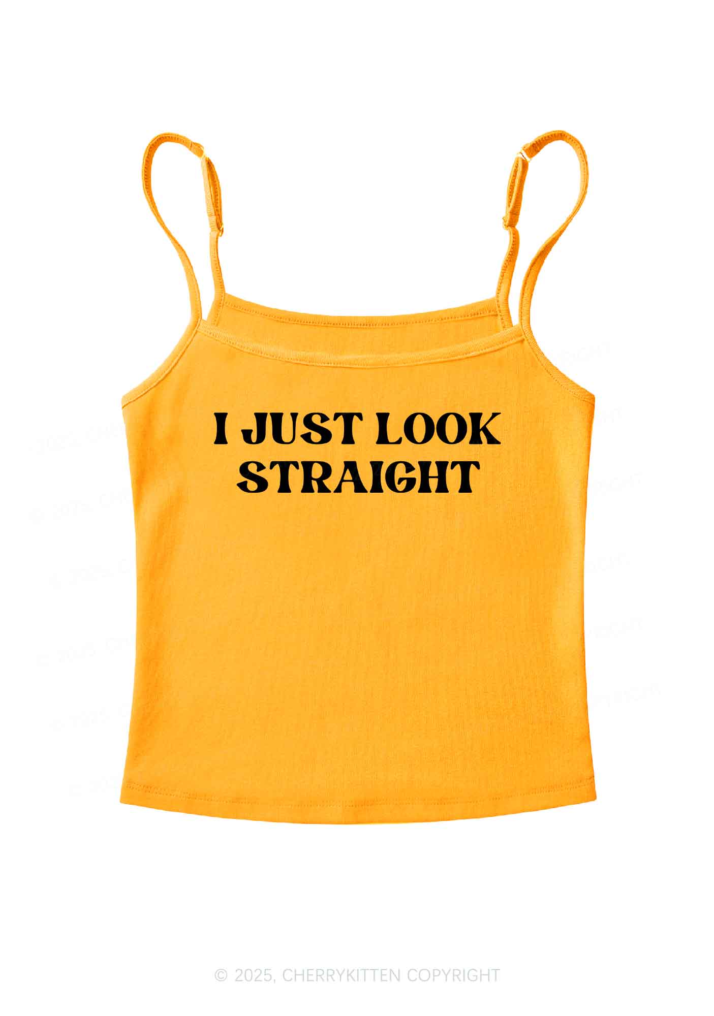 I Just Look Straight Pride Y2K Spaghetti Strap Cami Cherrykitten - Image 6