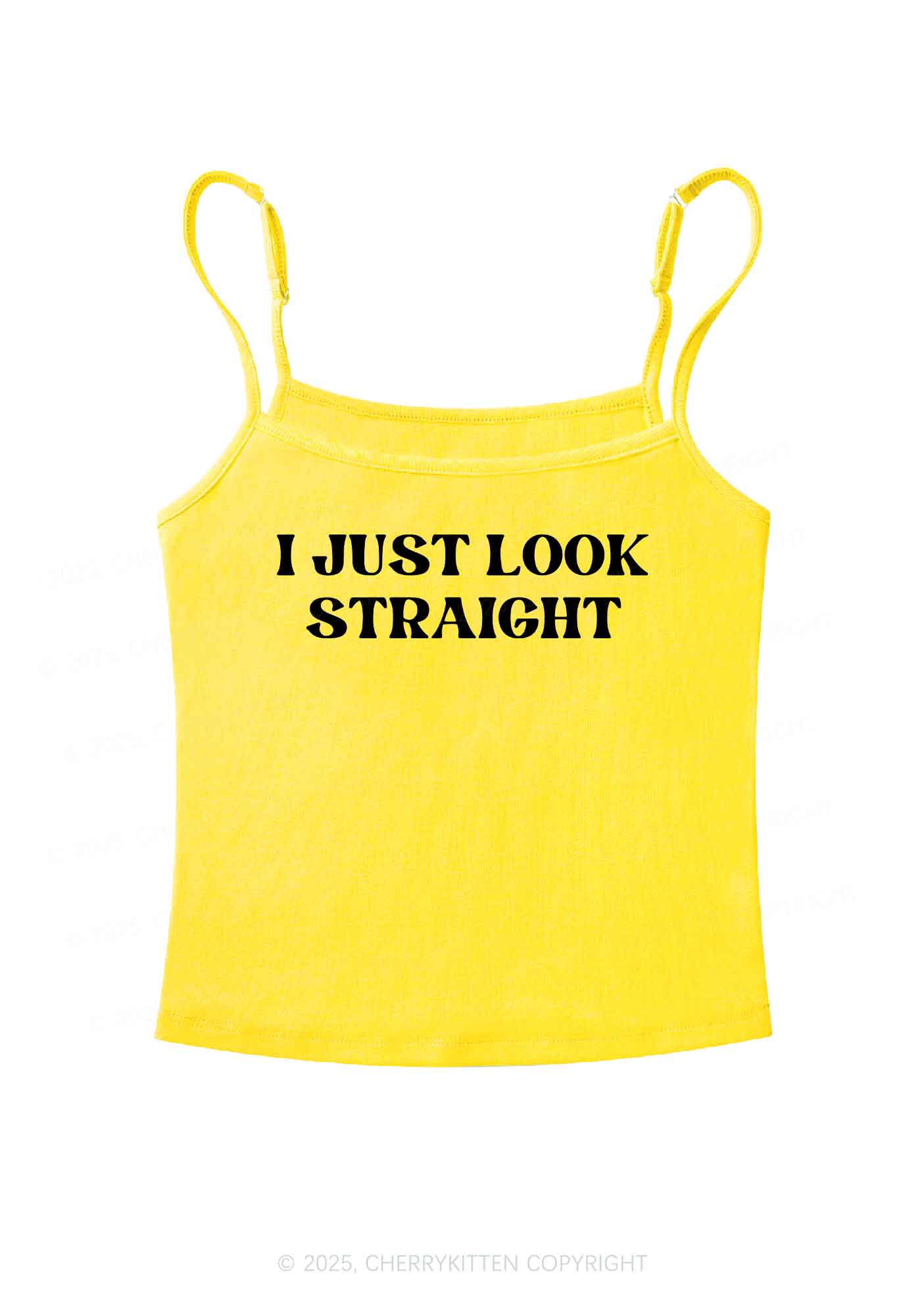 I Just Look Straight Pride Y2K Spaghetti Strap Cami Cherrykitten - Image 7