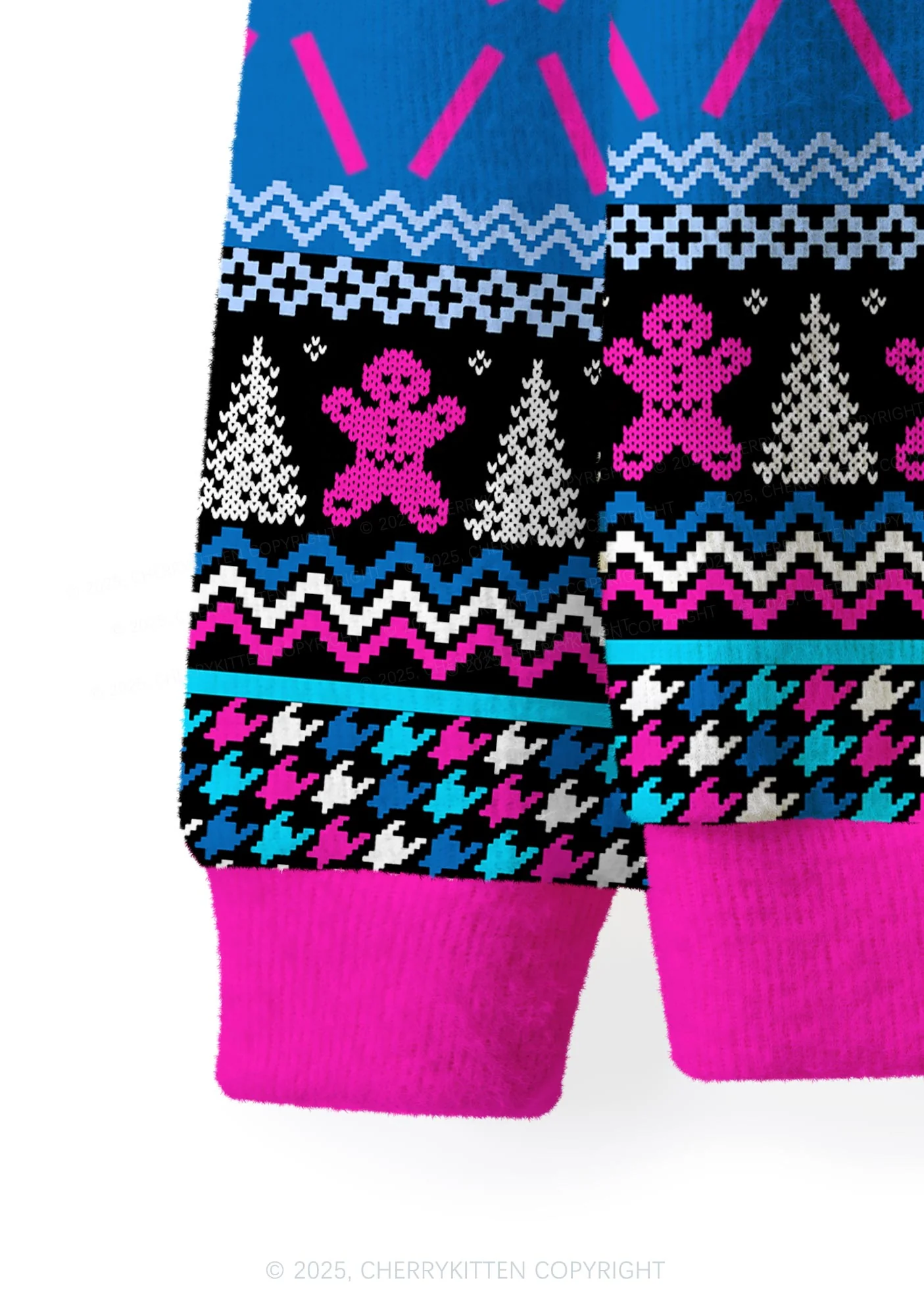 I Just Look Straight Y2K Christmas Cardigan Knit Sweatshirt Cherrykitten - Image 4