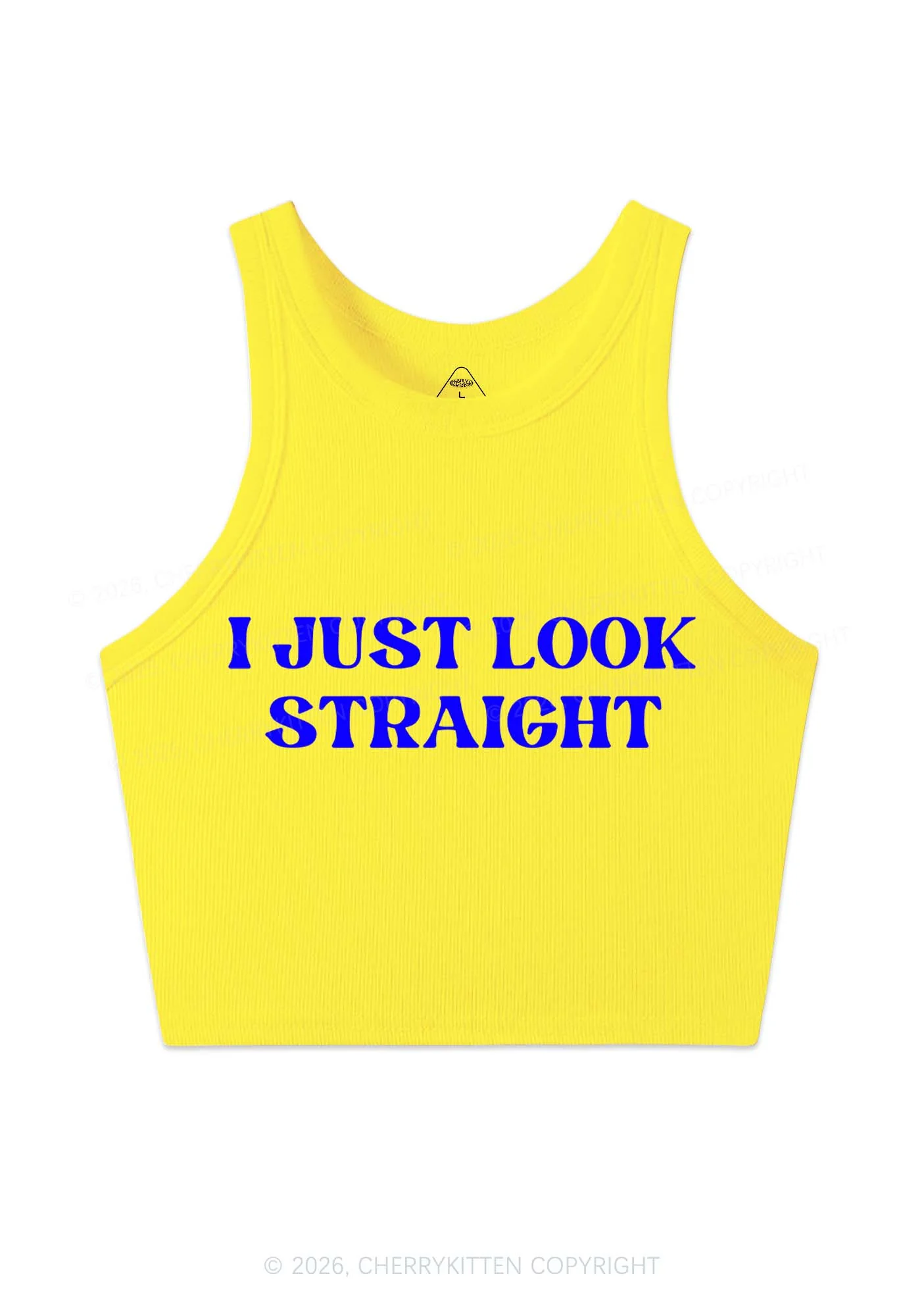 I Just Look Straight Y2K Crop Tank Top Cherrykitten - Image 8