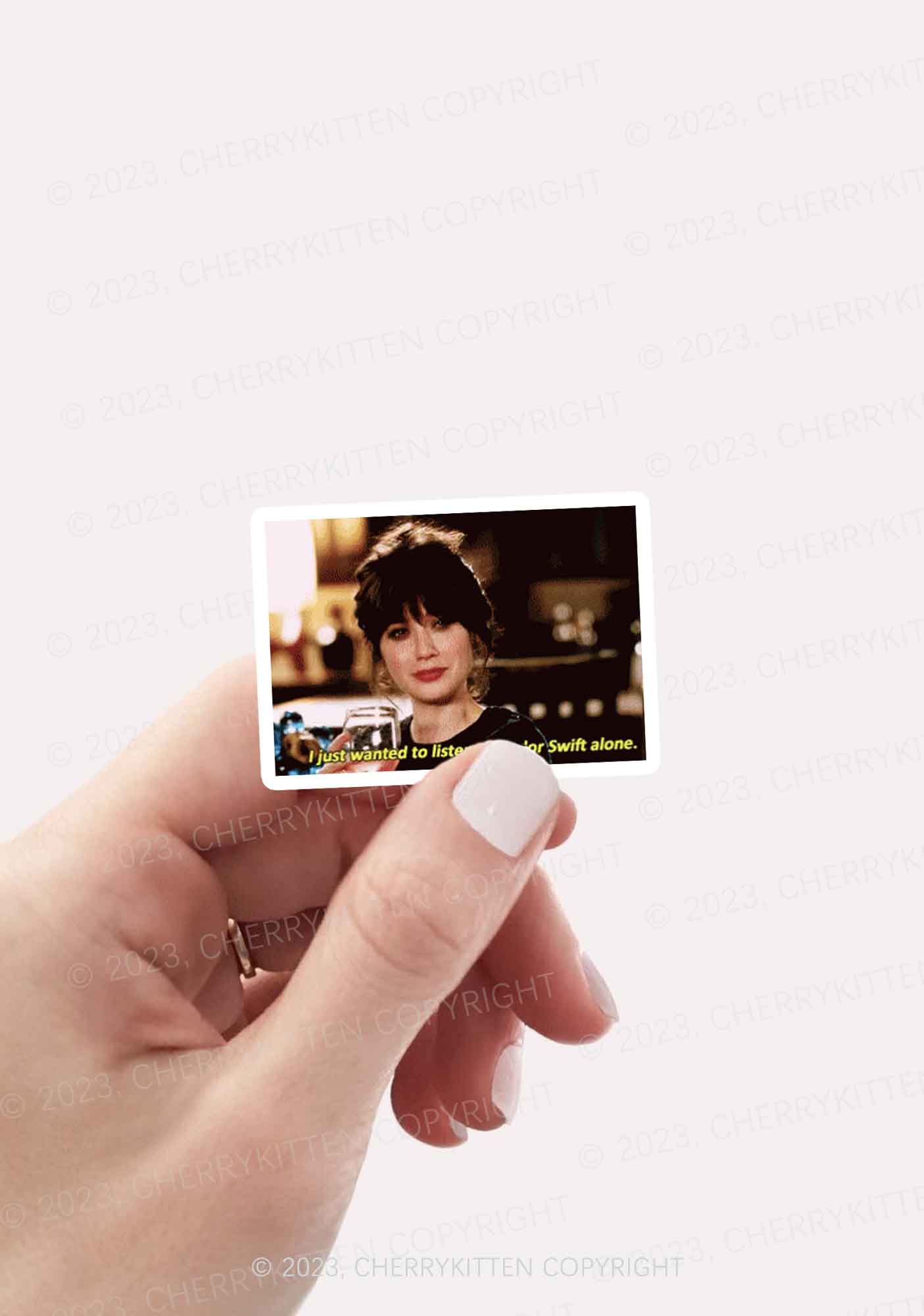 I Just Wanted To Listen To TS Alone 1Pc Y2K Sticker Cherrykitten - Image 2