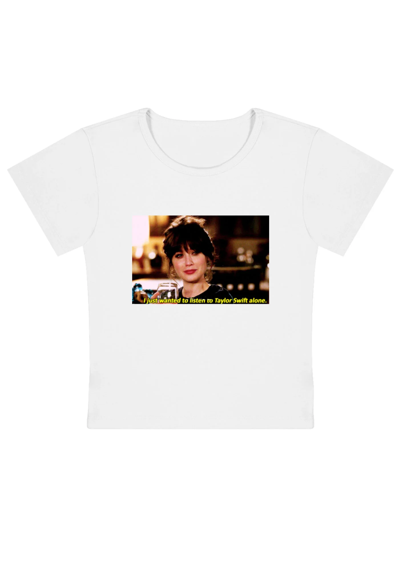 I Just Wanted To Listen To TS Alone Y2K Baby Tee - Image 3