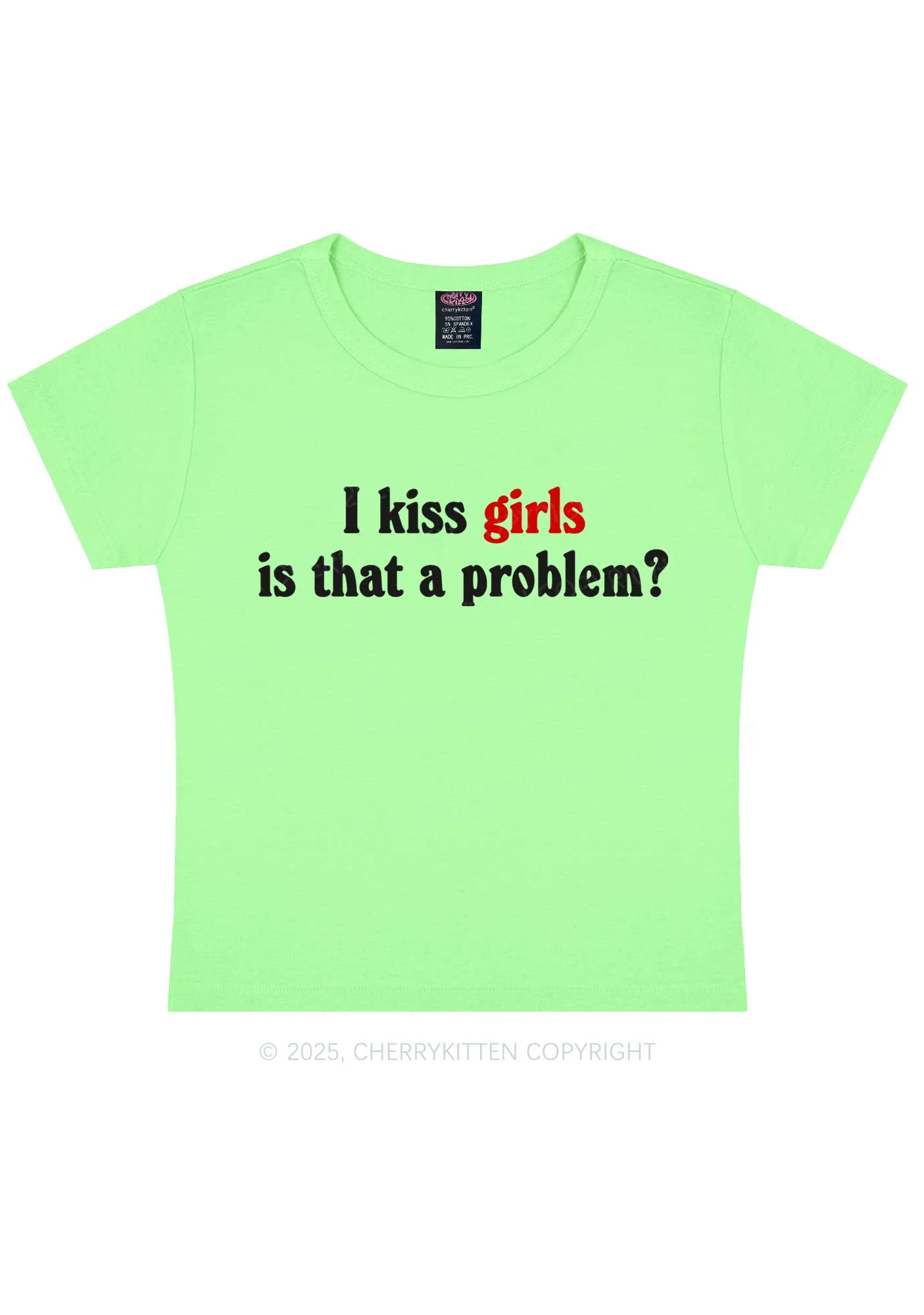 I Kiss Girls Y2K Baby Tee Cherrykitten - Image 11