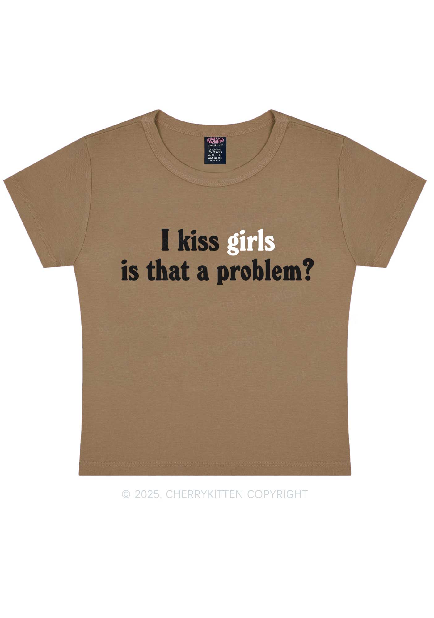 I Kiss Girls Y2K Baby Tee Cherrykitten - Image 9