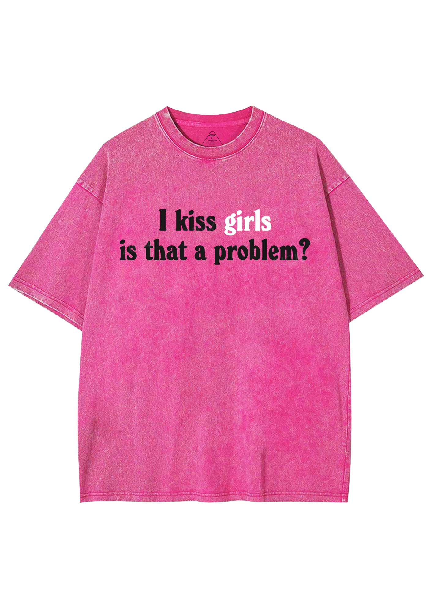 I Kiss Girls Y2K Shirts Washed Tee Cherrykitten - Image 4