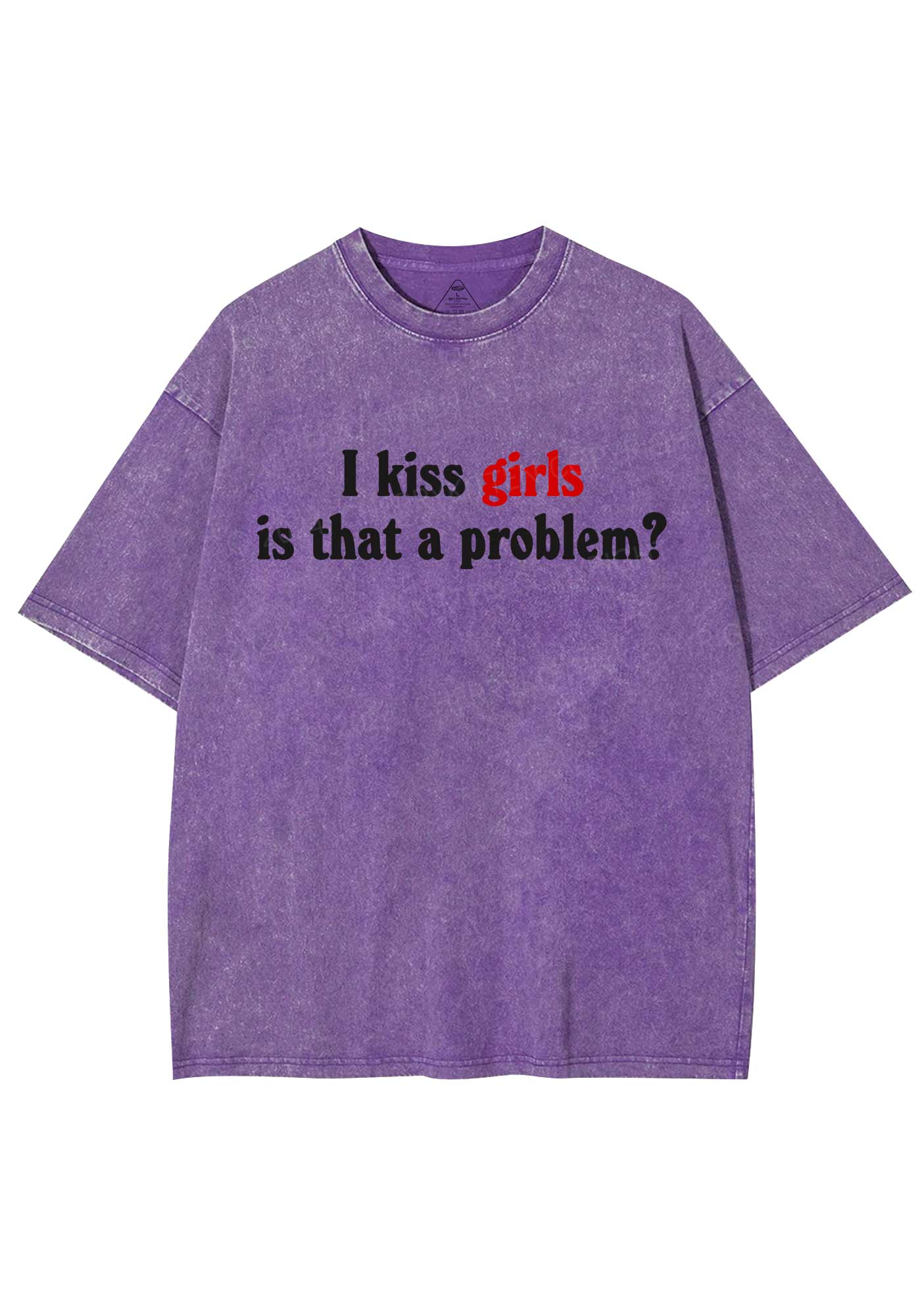 I Kiss Girls Y2K Shirts Washed Tee Cherrykitten - Image 5