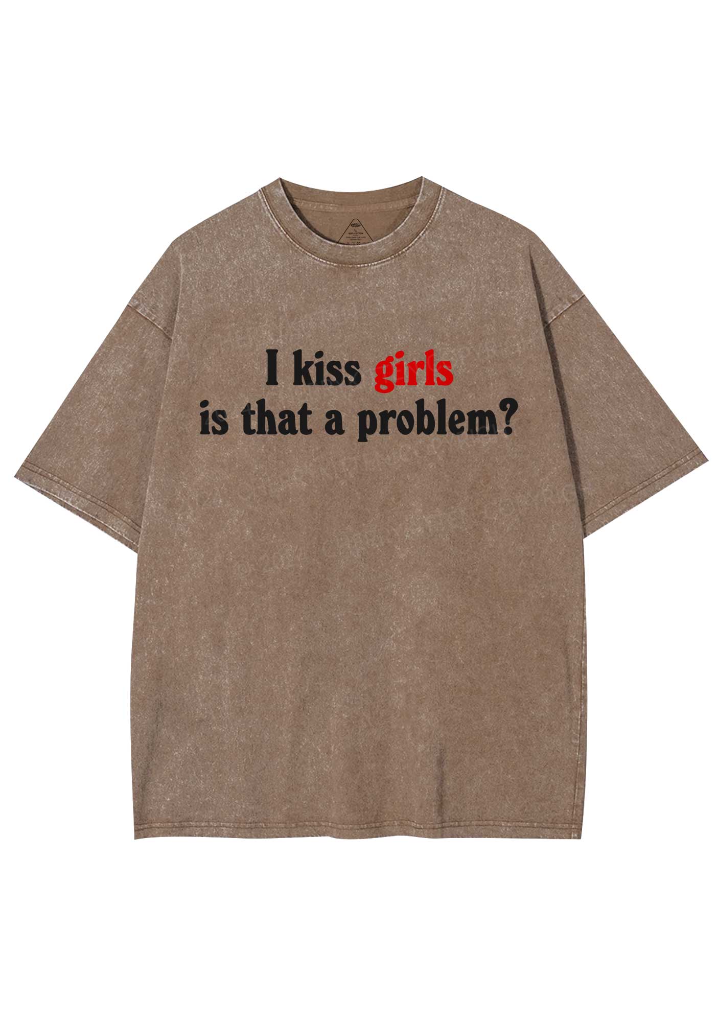 I Kiss Girls Y2K Shirts Washed Tee Cherrykitten - Image 6
