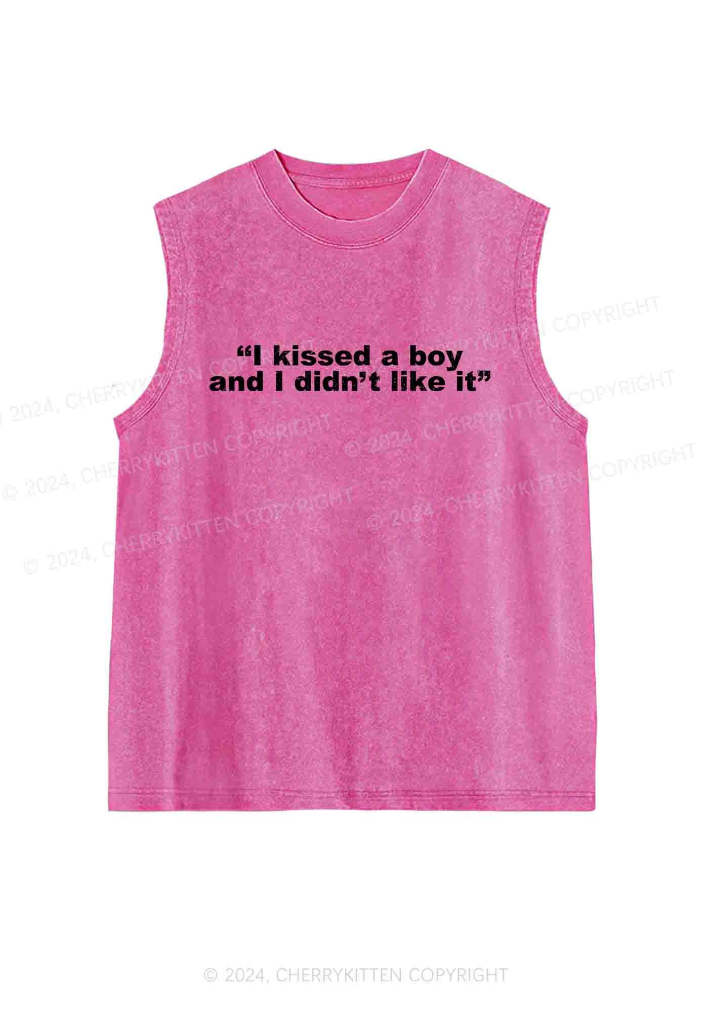 I Kissed A Boy And I Didn't Like It Y2K Washed Tank Cherrykitten - Image 3
