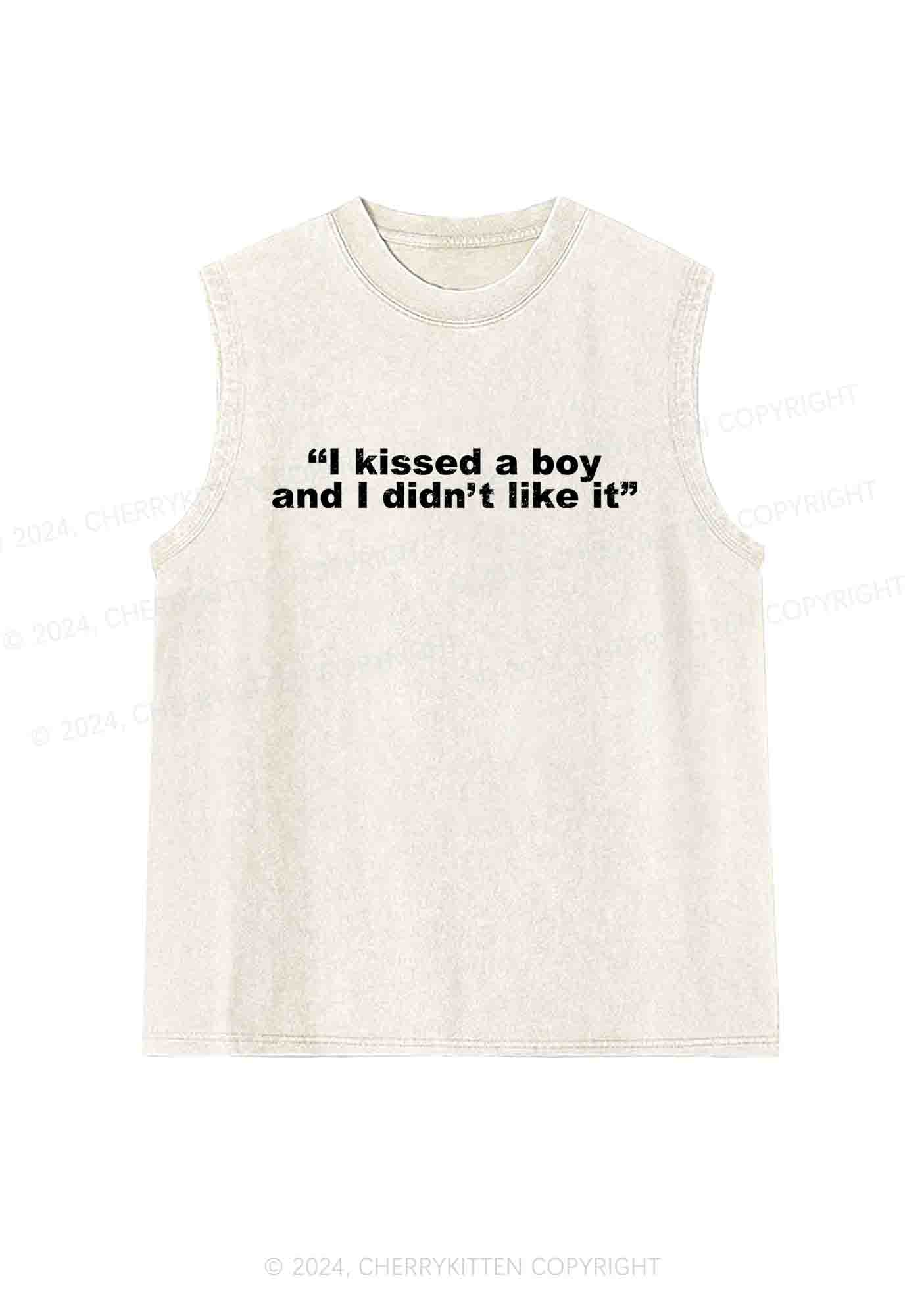I Kissed A Boy And I Didn't Like It Y2K Washed Tank Cherrykitten - Image 4
