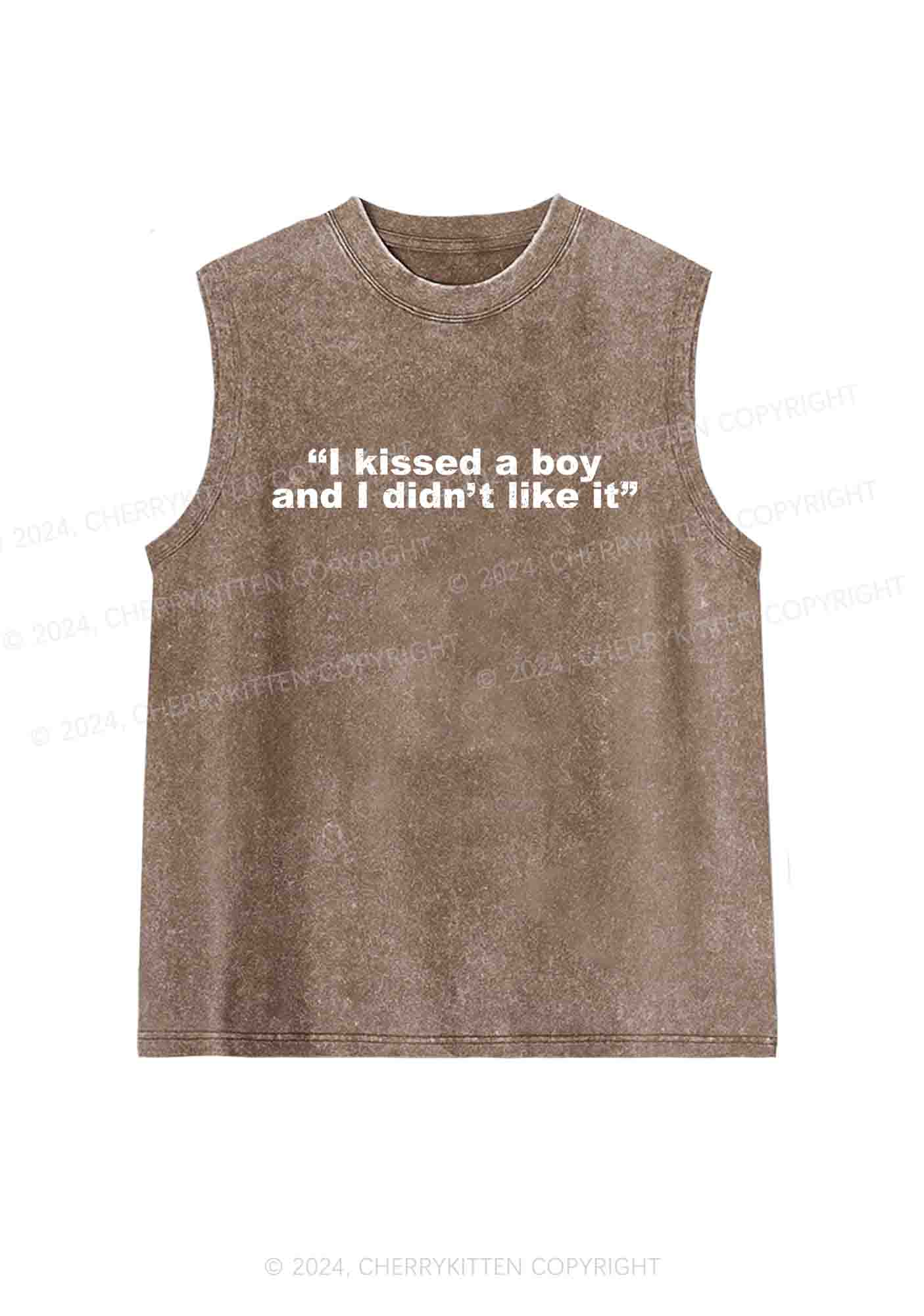 I Kissed A Boy And I Didn't Like It Y2K Washed Tank Cherrykitten - Image 6