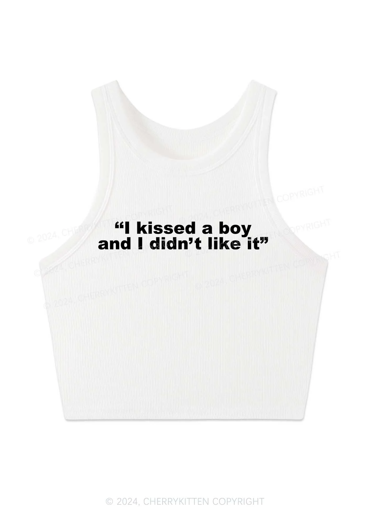 I Kissed A Boy Y2K Crop Tank Top Cherrykitten - Image 2