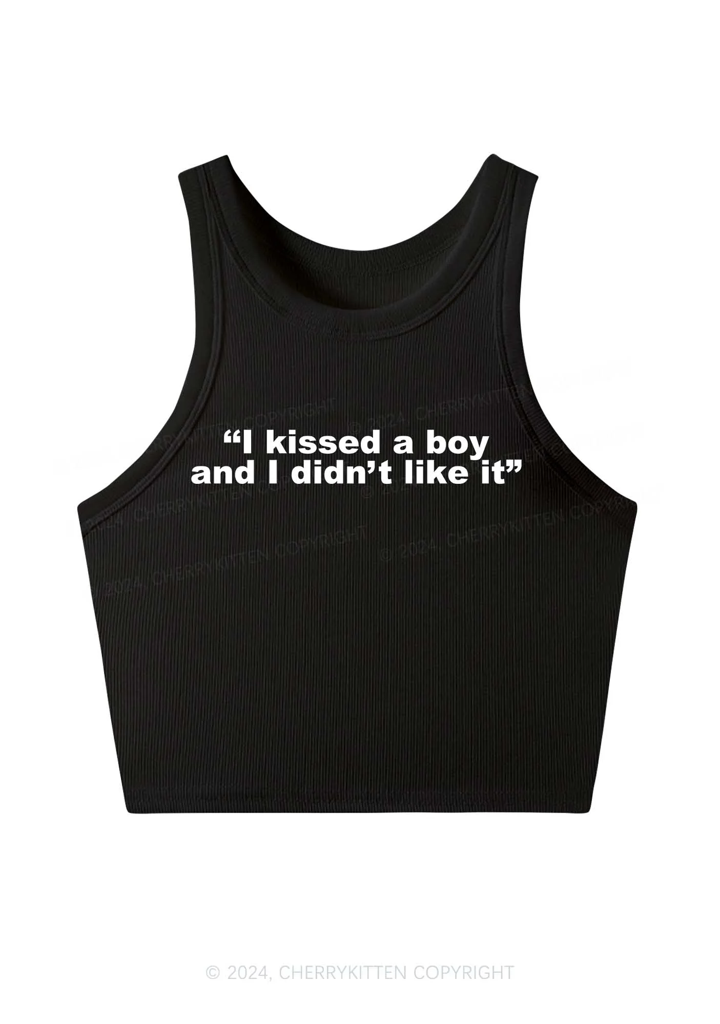 I Kissed A Boy Y2K Crop Tank Top Cherrykitten - Image 3