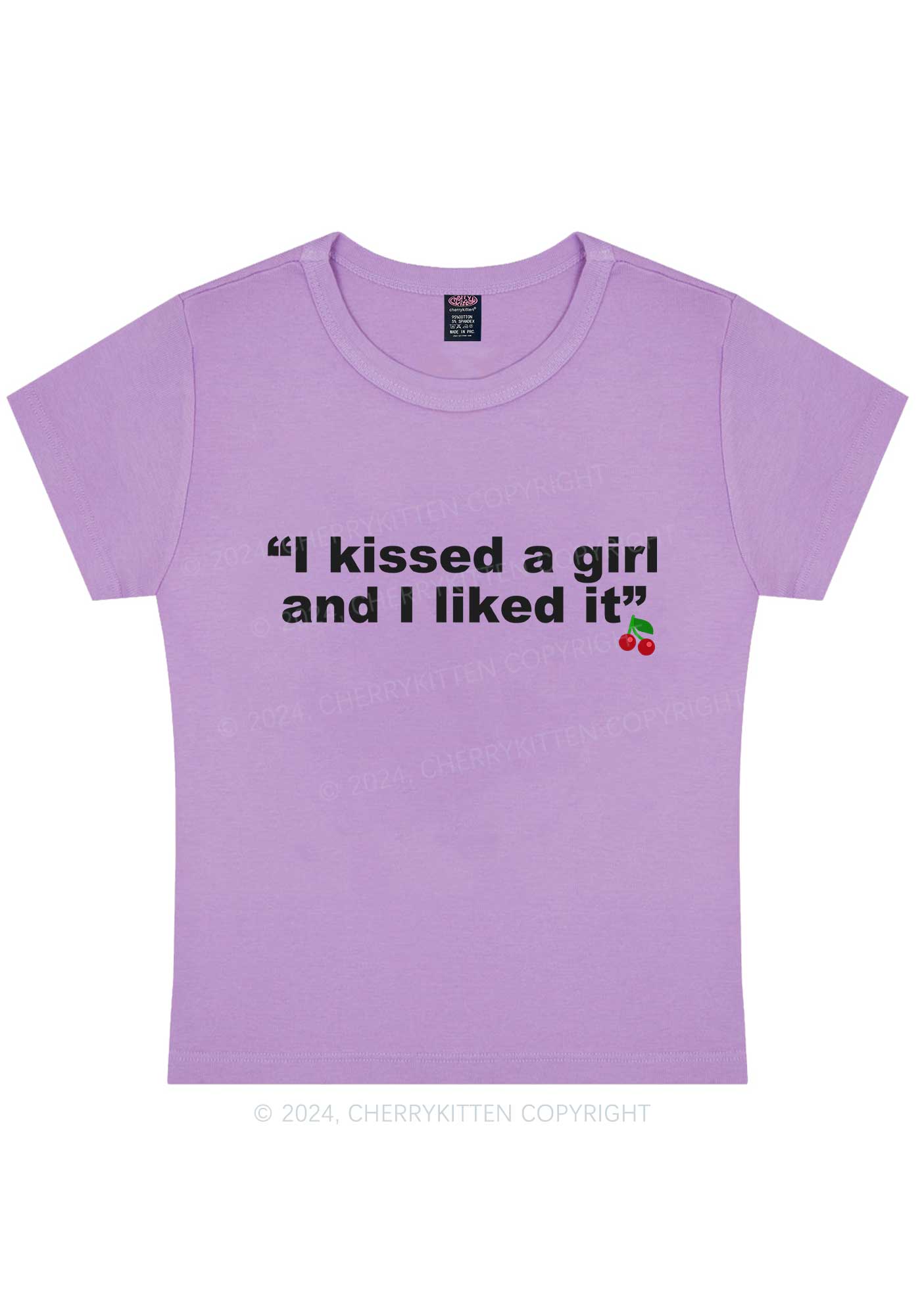 I Kissed A Girl Y2K Baby Tee Cherrykitten - Image 7