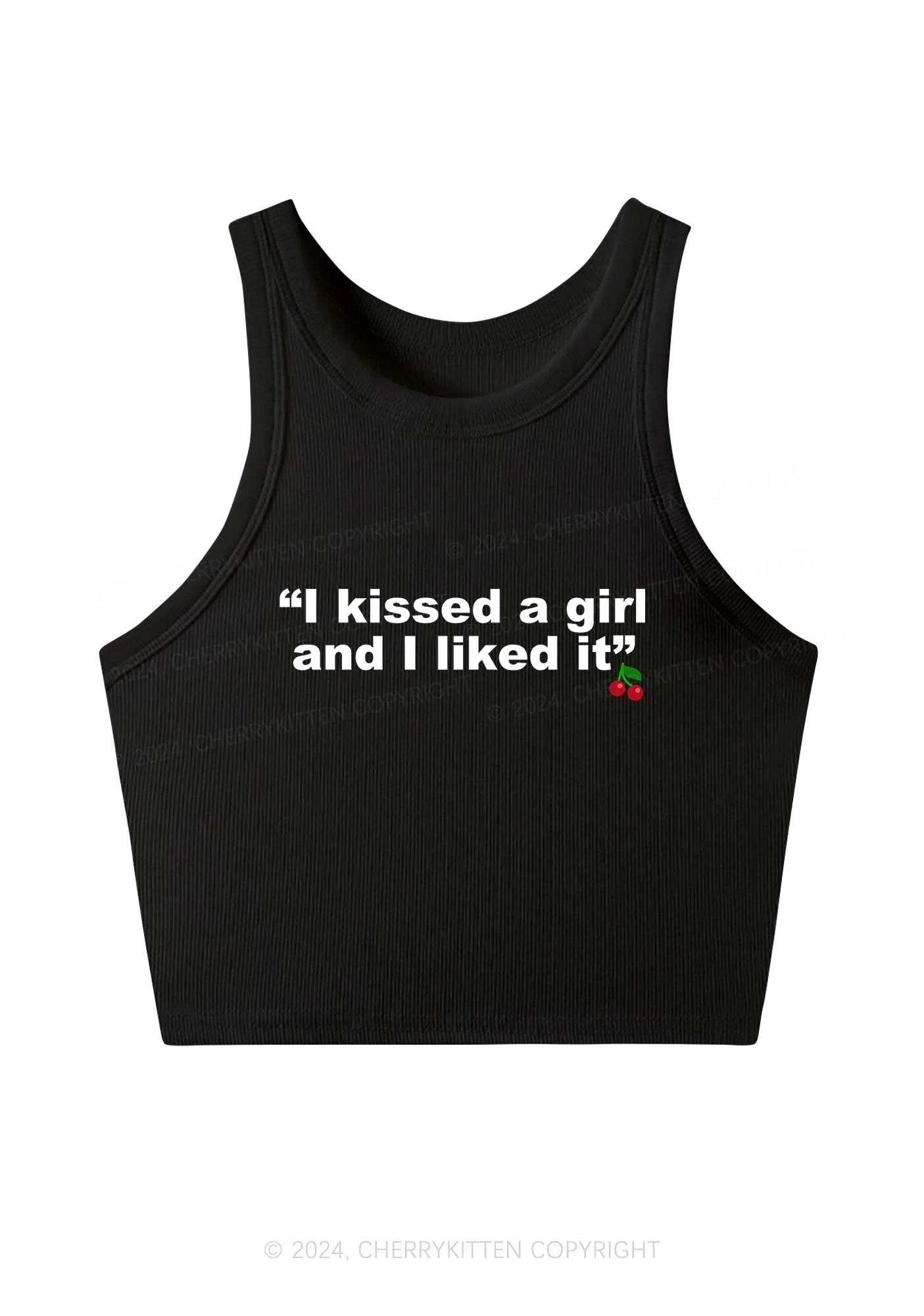 I Kissed A Girl Y2K Crop Tank Top Cherrykitten - Image 2