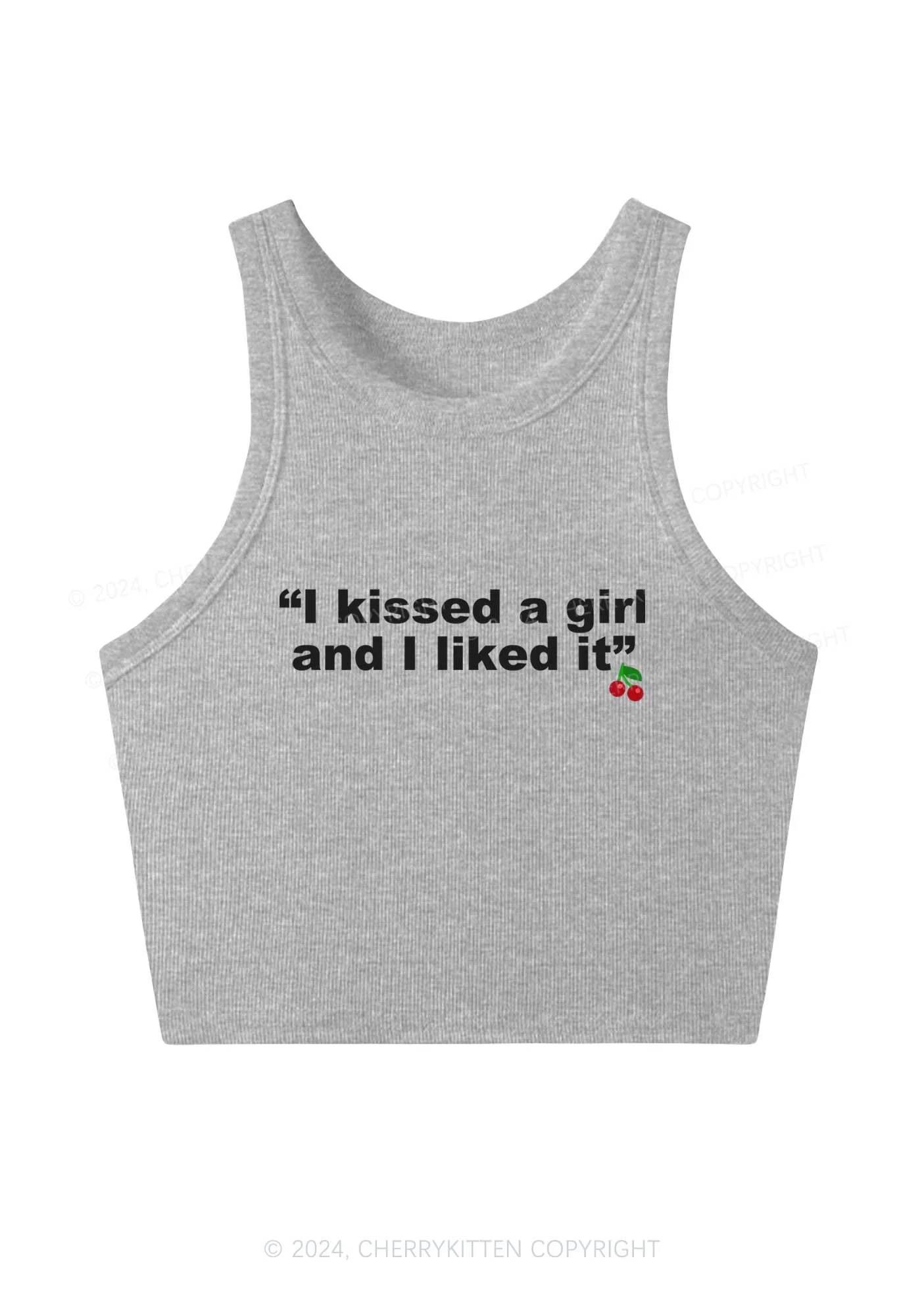 I Kissed A Girl Y2K Crop Tank Top Cherrykitten - Image 3