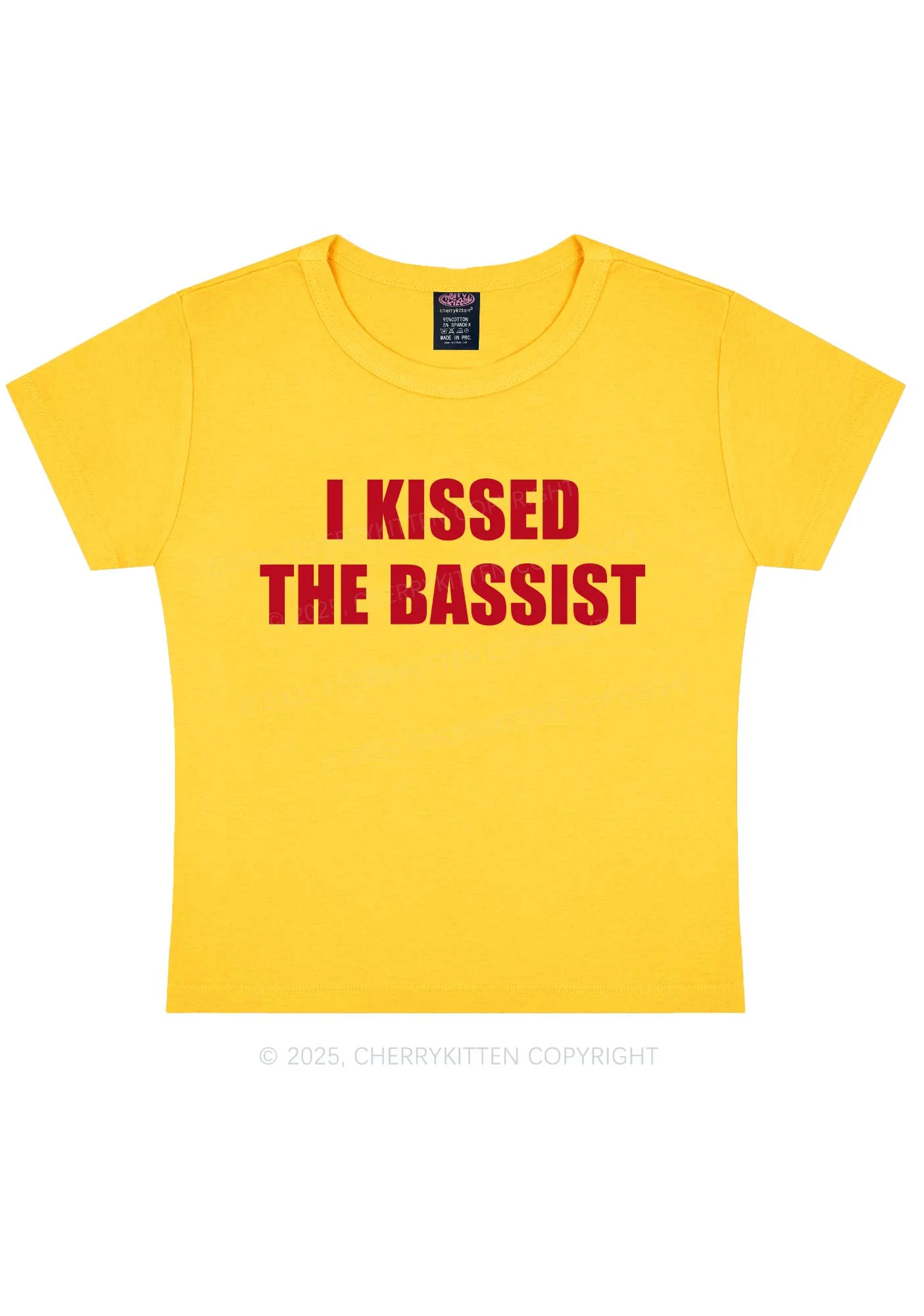 I Kissed The Bassist Y2K Baby Tee Cherrykitten - Image 5